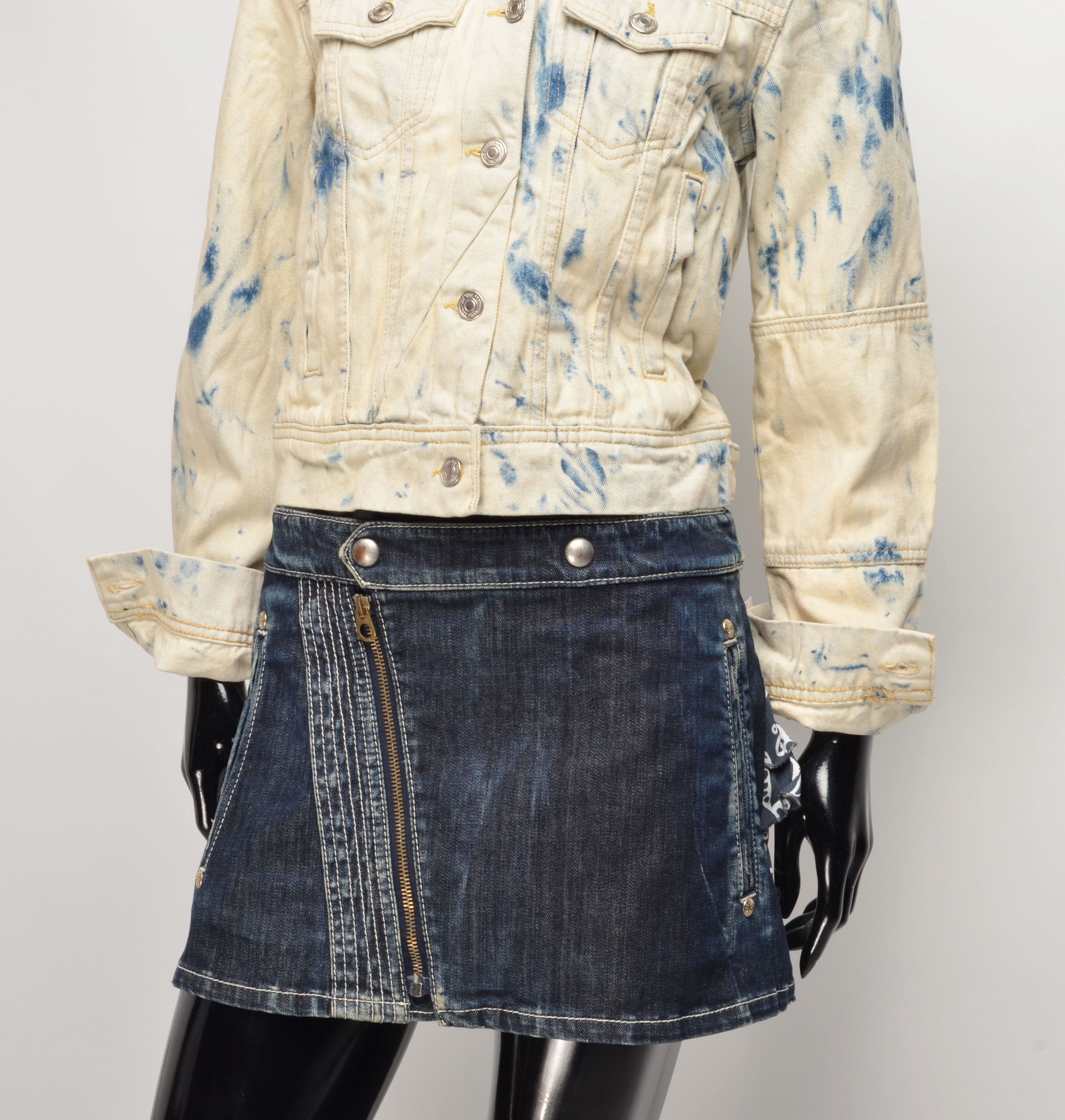 Free People Free People Jones Tie Dye Y2K Boho Denim Jacket Size US XS / EU 42 / 0 - 4 Thumbnail