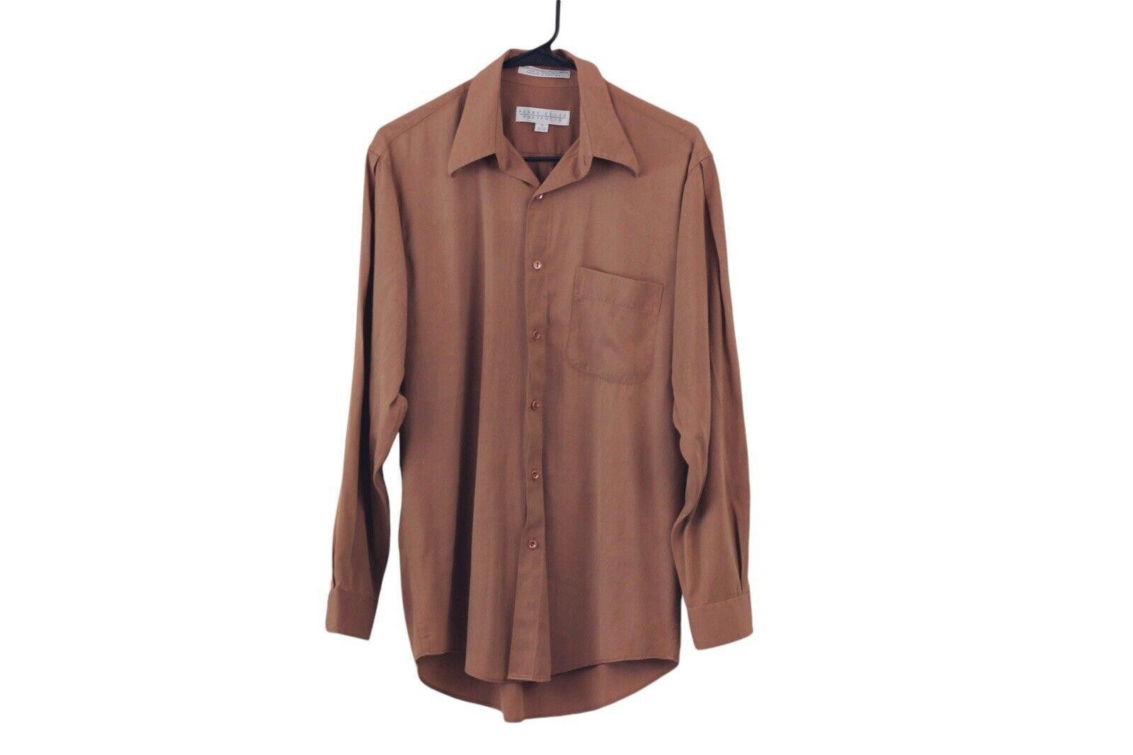 Perry Ellis Vintage Perry Ellis Coral Button Up Dress Shirt 15 M Size 38R - 1 Thumbnail