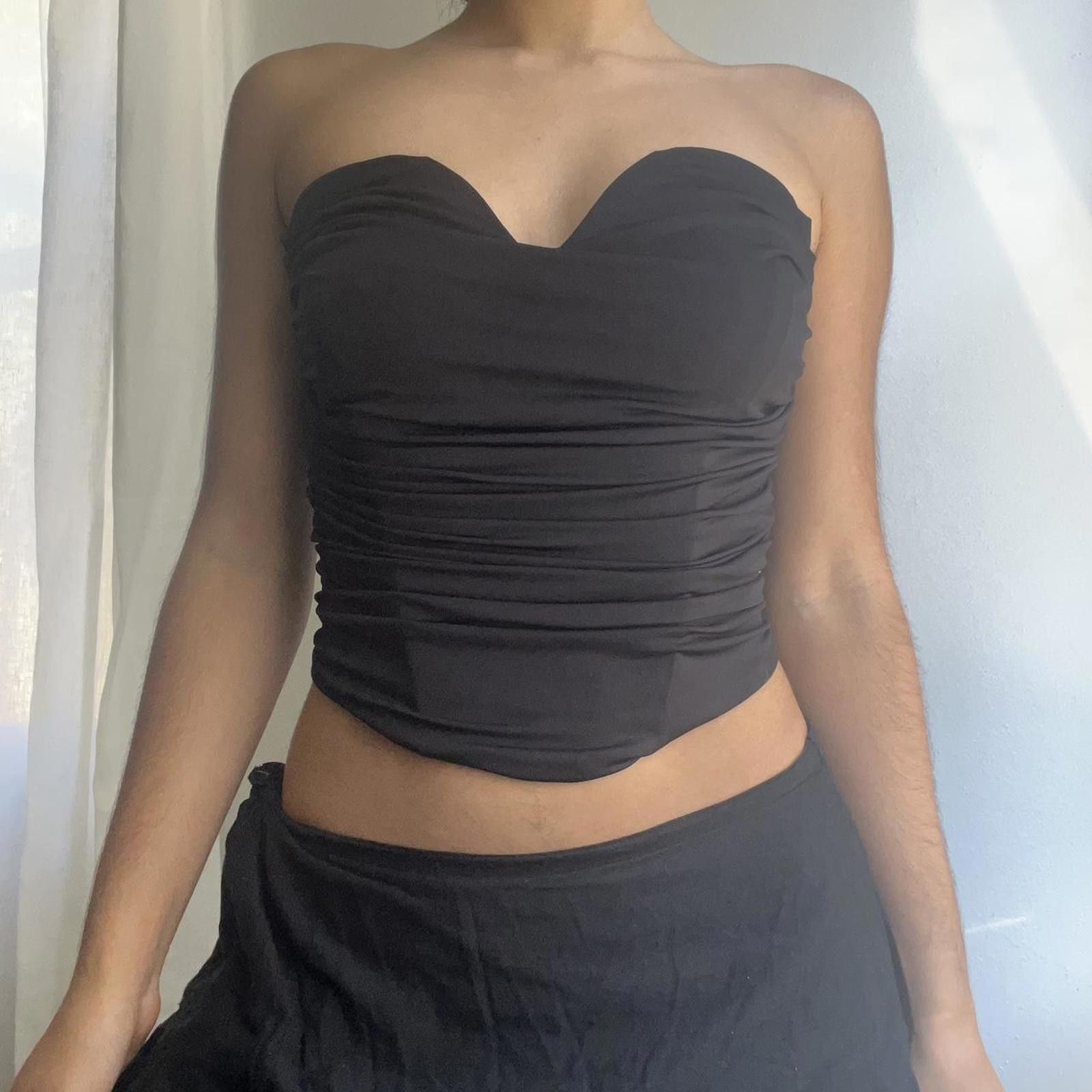 Express Black ruched bustier top #goth #punk #festivalvibes Size ONE SIZE - 3 Thumbnail