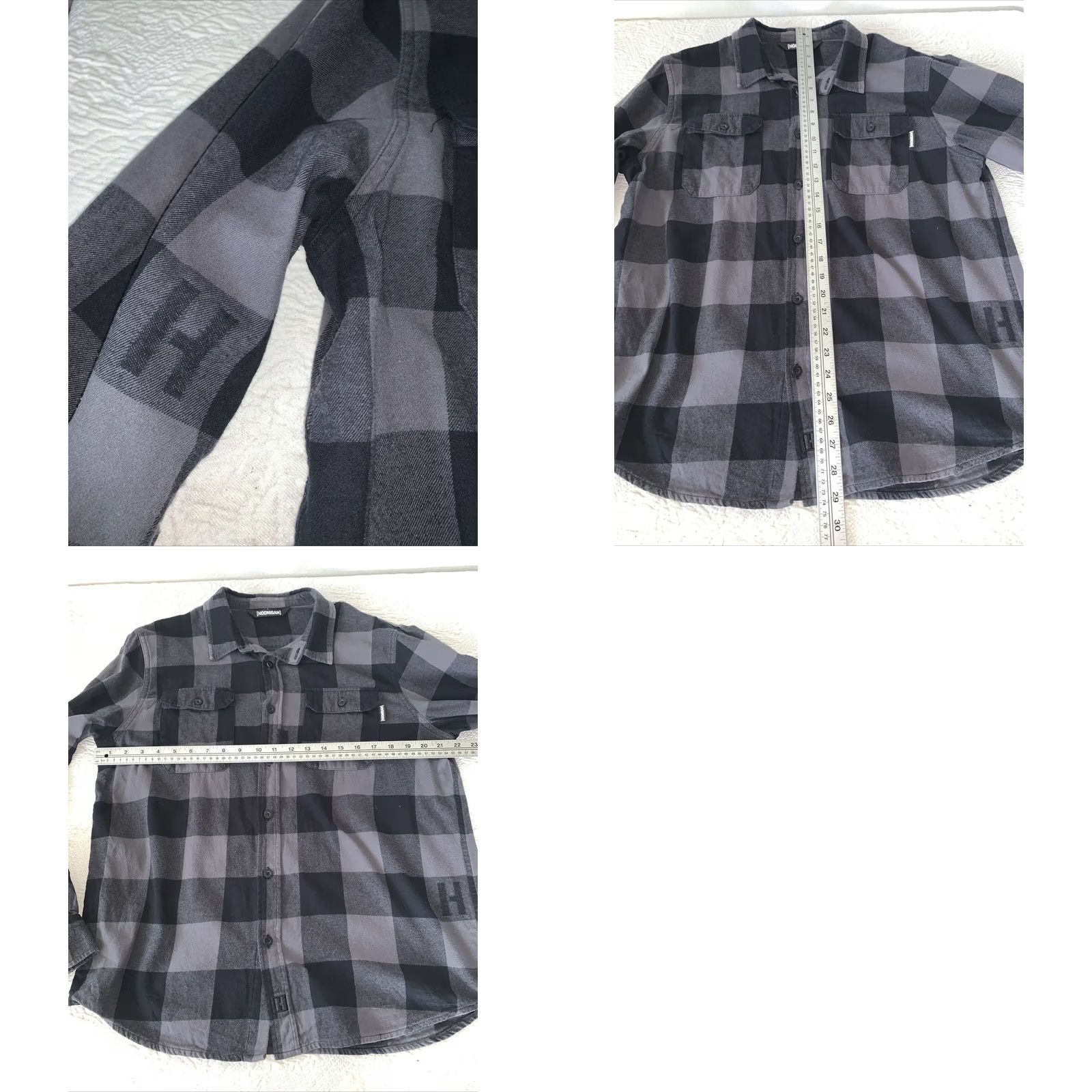 Joe Browns Hoonigan Ken Block H Icon Flannel Button-Up Shirt Gray Black L Shirt Mens Plaid Long Sleeve Button-Down Pocket Limited Edition Size US L / EU 52-54 / 3 - 8 Thumbnail