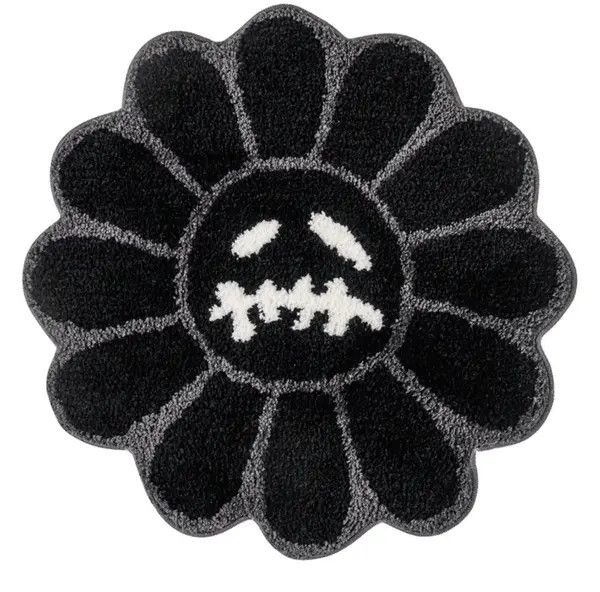 Handmade Smiling Face Tufted Flower Rug Retro Carpet for Bedroom Size ONE SIZE - 2 Thumbnail