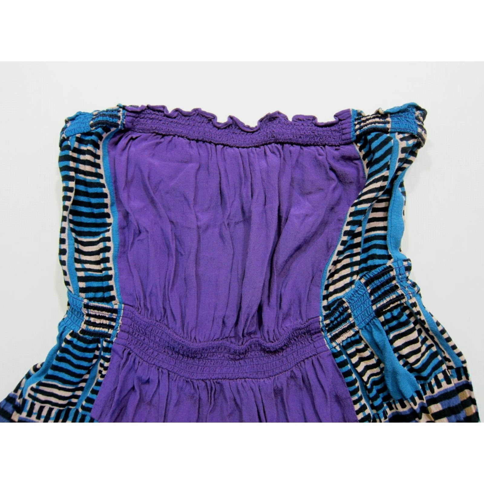 Ann Taylor Ann Taylor Loft Chevron Strapless Sun Dress Women S Purple Blue Black Chevron Pattern Sundress Small Size S / US 4 / IT 40 - 4 Thumbnail