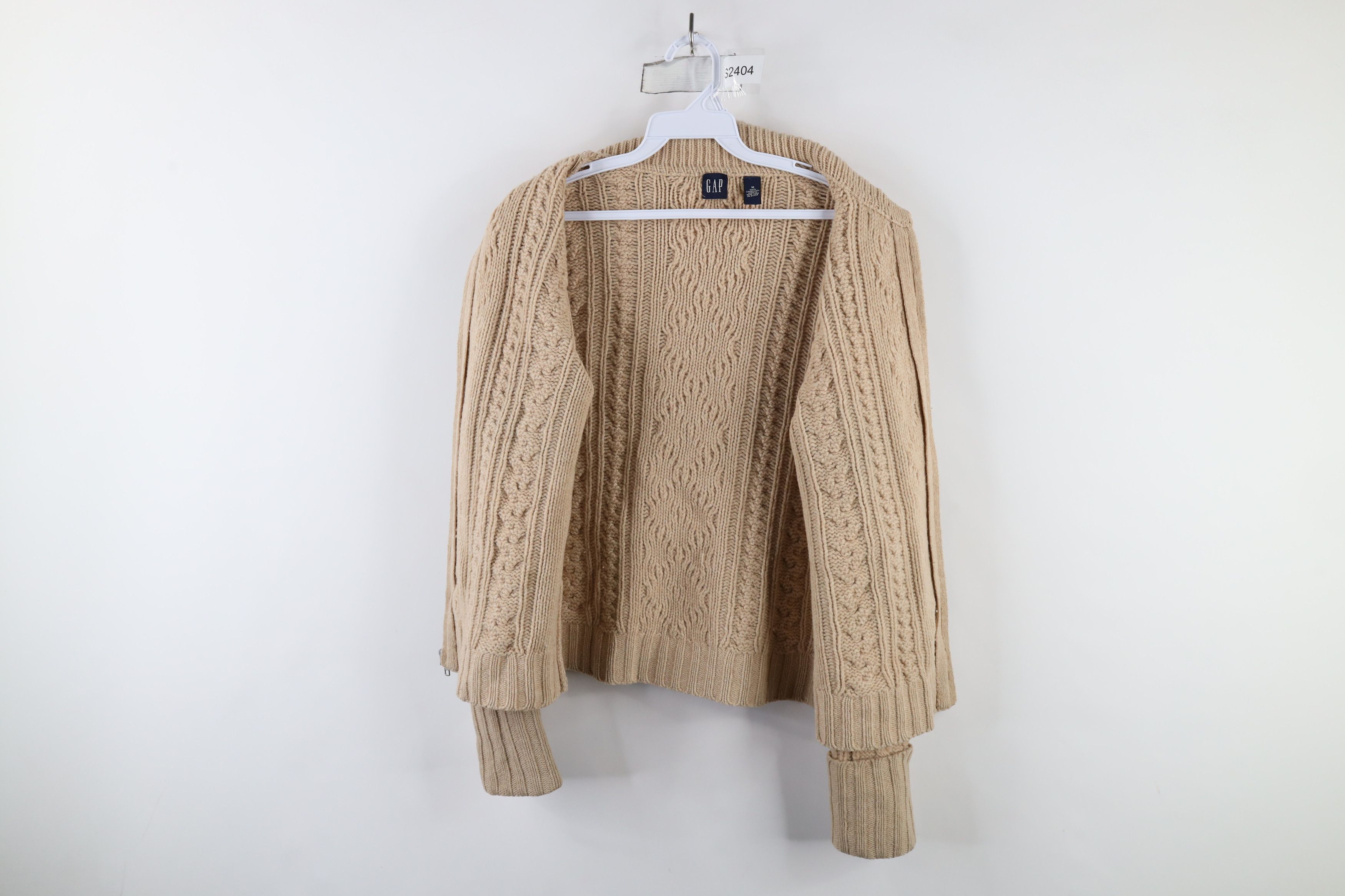 Gap × Vintage Vintage Y2K Gap Chunky Cable Knit Fisherman Cardigan Sweater Size M / US 6-8 / IT 42-44 - 7 Thumbnail