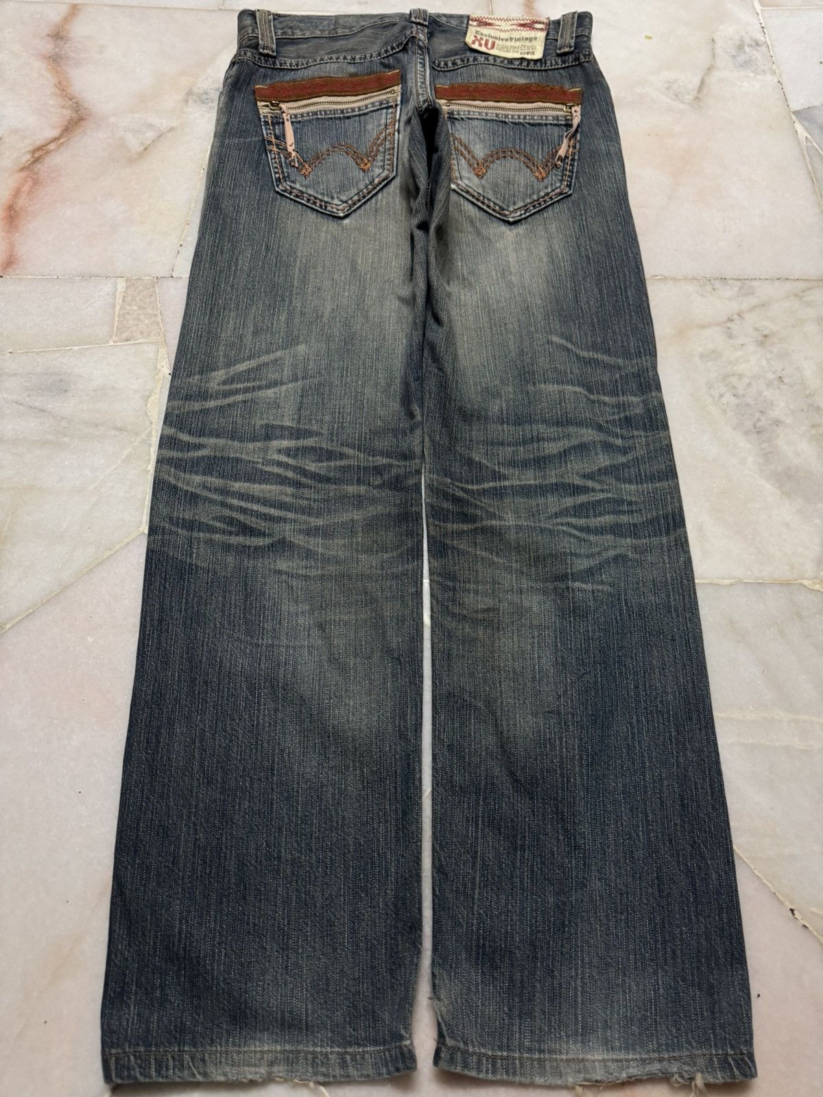 Edwin 💥BAGGY💥INSANE EDWIN EXCLUSIVE VINTAGE REPAIRED MUDWASH JEAN Size US 31 - 12 Thumbnail