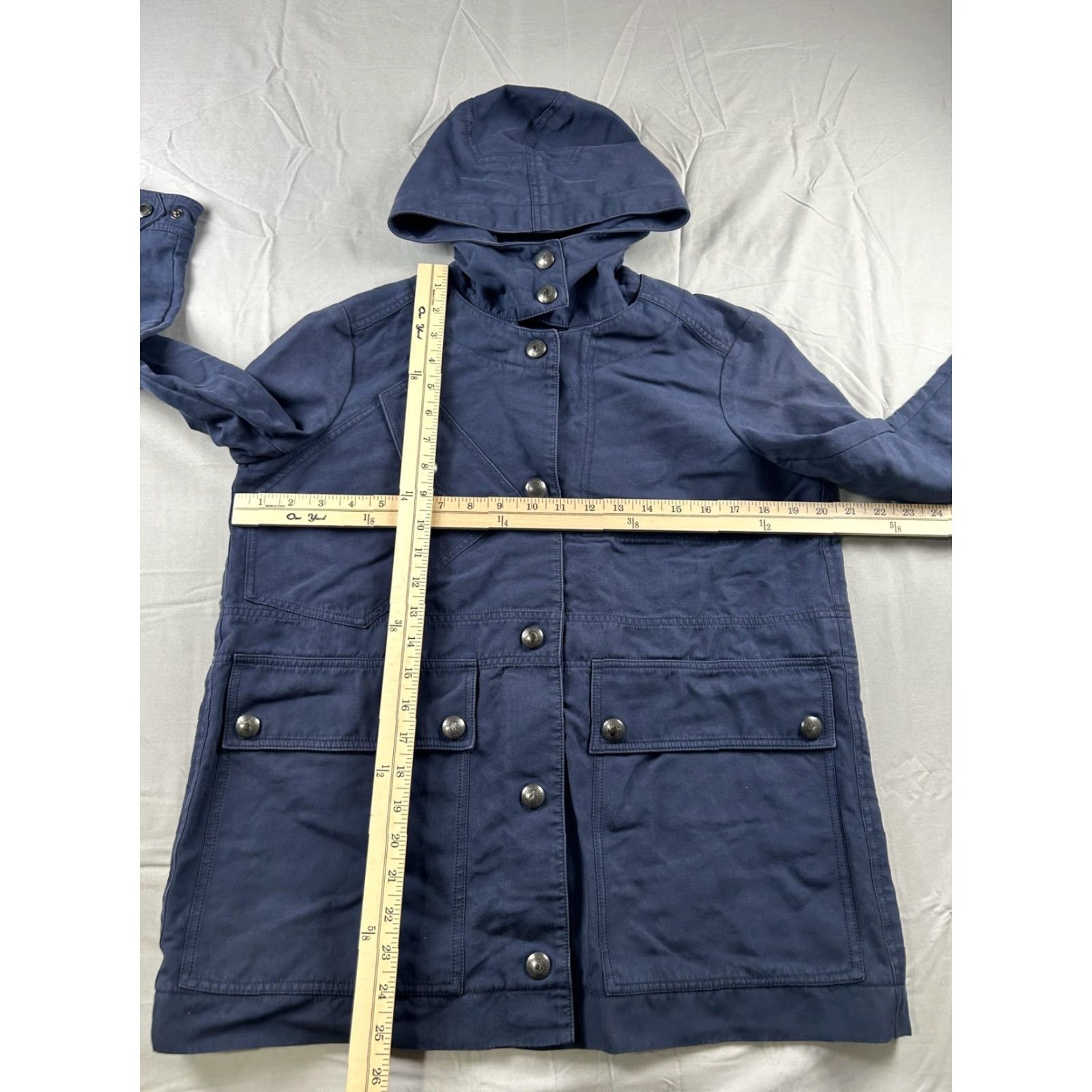 Belstaff Belstaff Coat Mens Small 40 Blue Hooded Canvas Parka Snap Navy Outdoor Regular Size US XXS / EU 40 - 6 Thumbnail