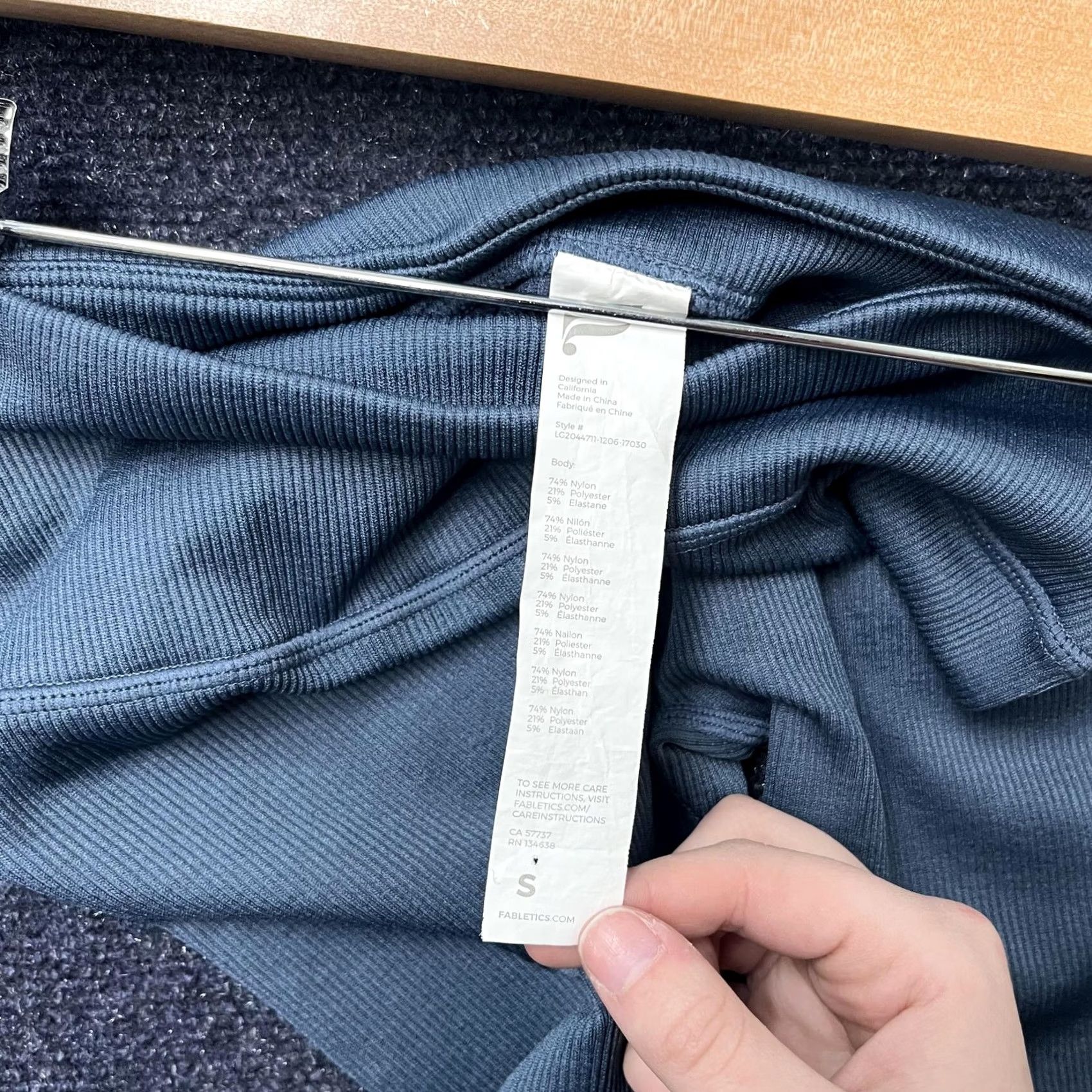 Fabletics Fabletics Leggings Womens S Blue Ankle High Rise Yoga Activewear Skinny Ribbed Knit Elastic Waist Championship-like Size 28" / US 6 / IT 42 - 4 Thumbnail