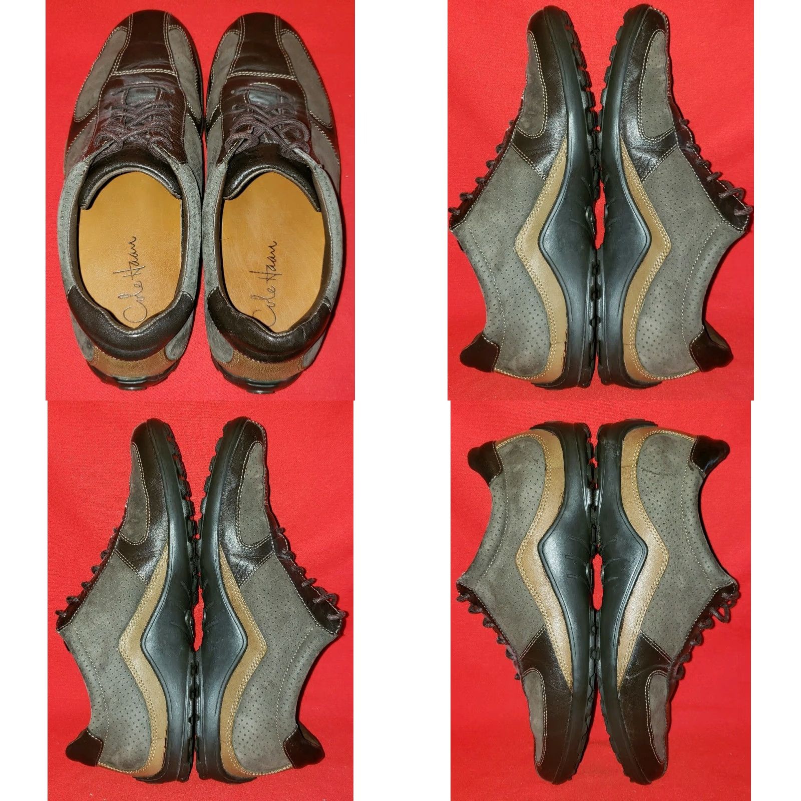 Cole Haan Cole Haan Men's Casual Sneakers Two Toned Leather Brown 9M Shoes Casual Comfortable Slip Resistant Lightweight Size US 9 / EU 42 - 8 Thumbnail