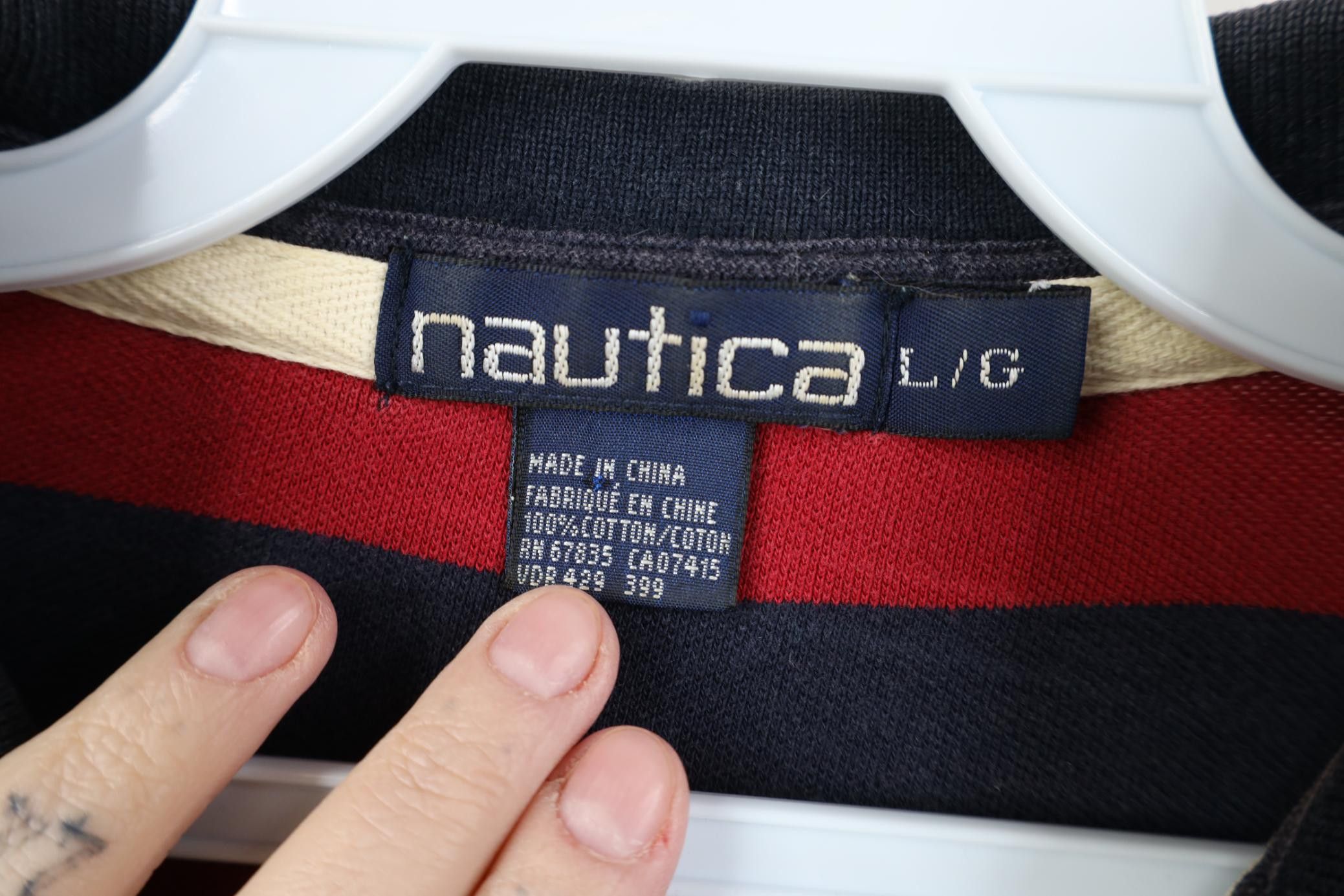 Nautica Vintage 90s Nautica Spell Striped Rugby Polo Shirt Cotton Size US L / EU 52-54 / 3 - 6 Thumbnail