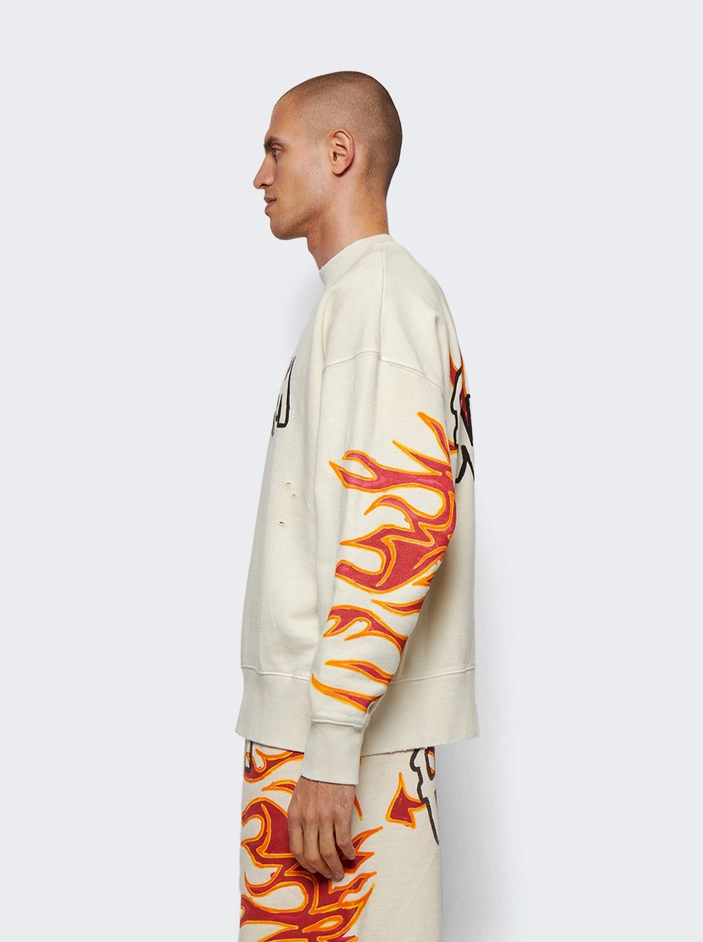 Palm Angels o1gr1nt0425 Gd Palm Graffiti Flames Crewneck Sweatshirt Size US M / EU 48-50 / 2 - 3 Thumbnail