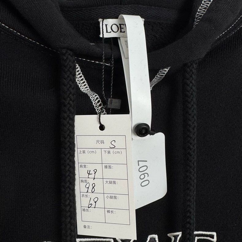Loewe LOEWE Black embroidered logo hoodie Size US S / EU 44-46 / 1 - 2 Thumbnail