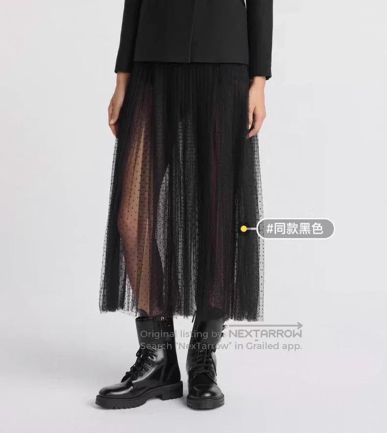 Dior Dior Black and red polka dot half skirt in tulle Size 37" - 7 Thumbnail