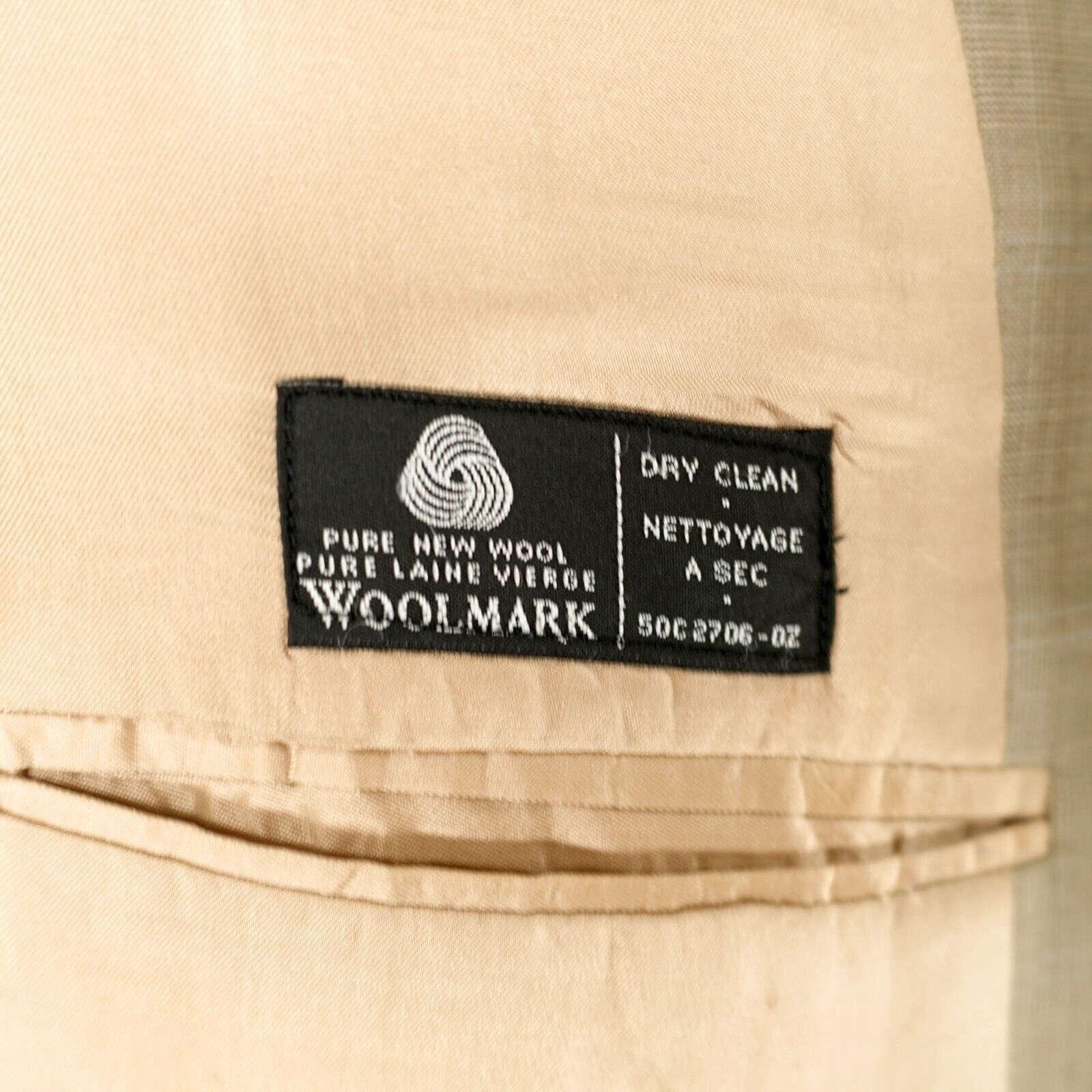 Ralph Lauren DAMAGED Lauren Ralph Lauren Wool Tan Plaid W/ Blue Windowpan Size 40L - 10 Thumbnail