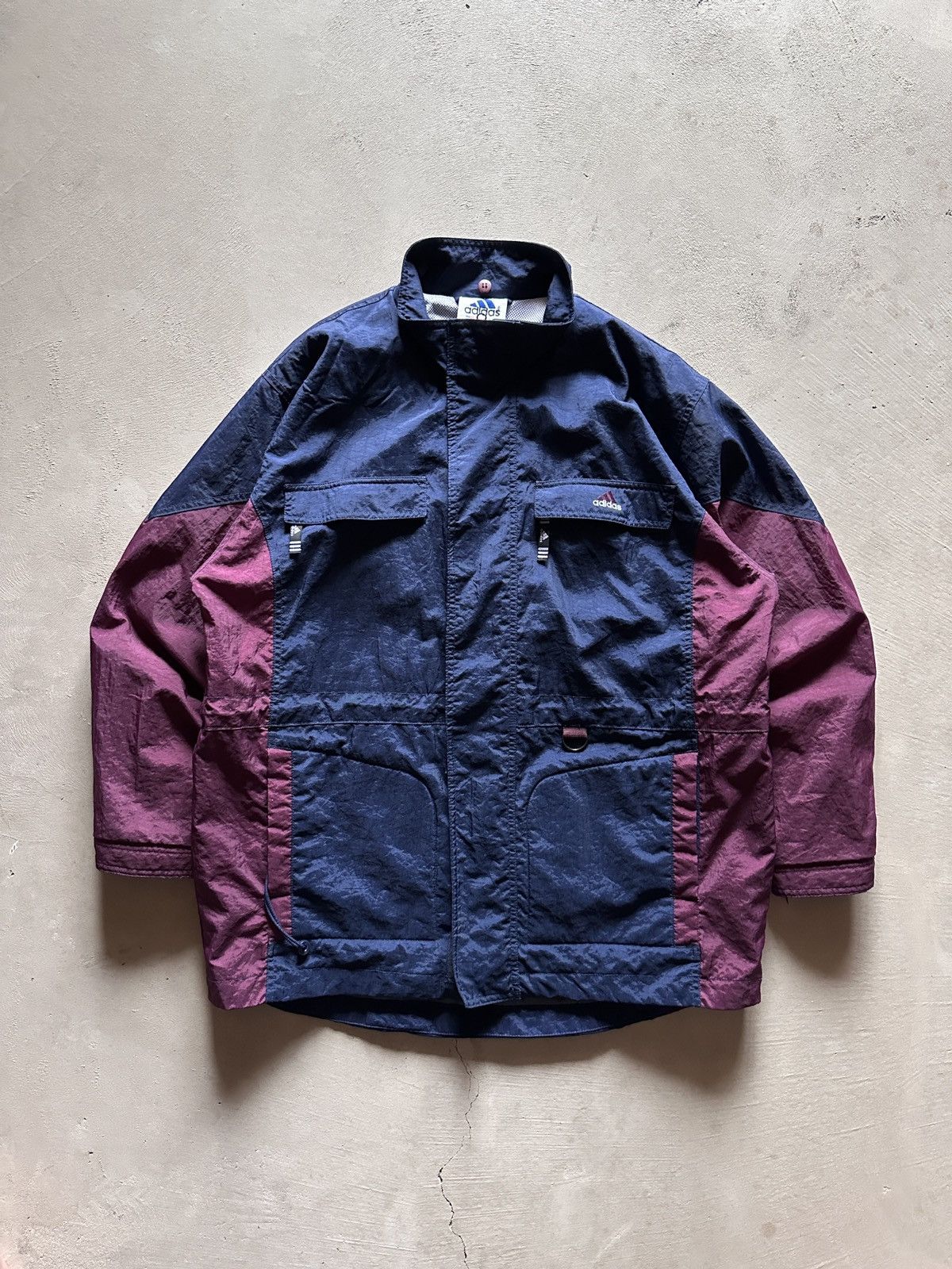 Adidas × Vintage vintage 90s adidas navy purple windbreaker Size US XL / EU 56 / 4 - 3 Thumbnail