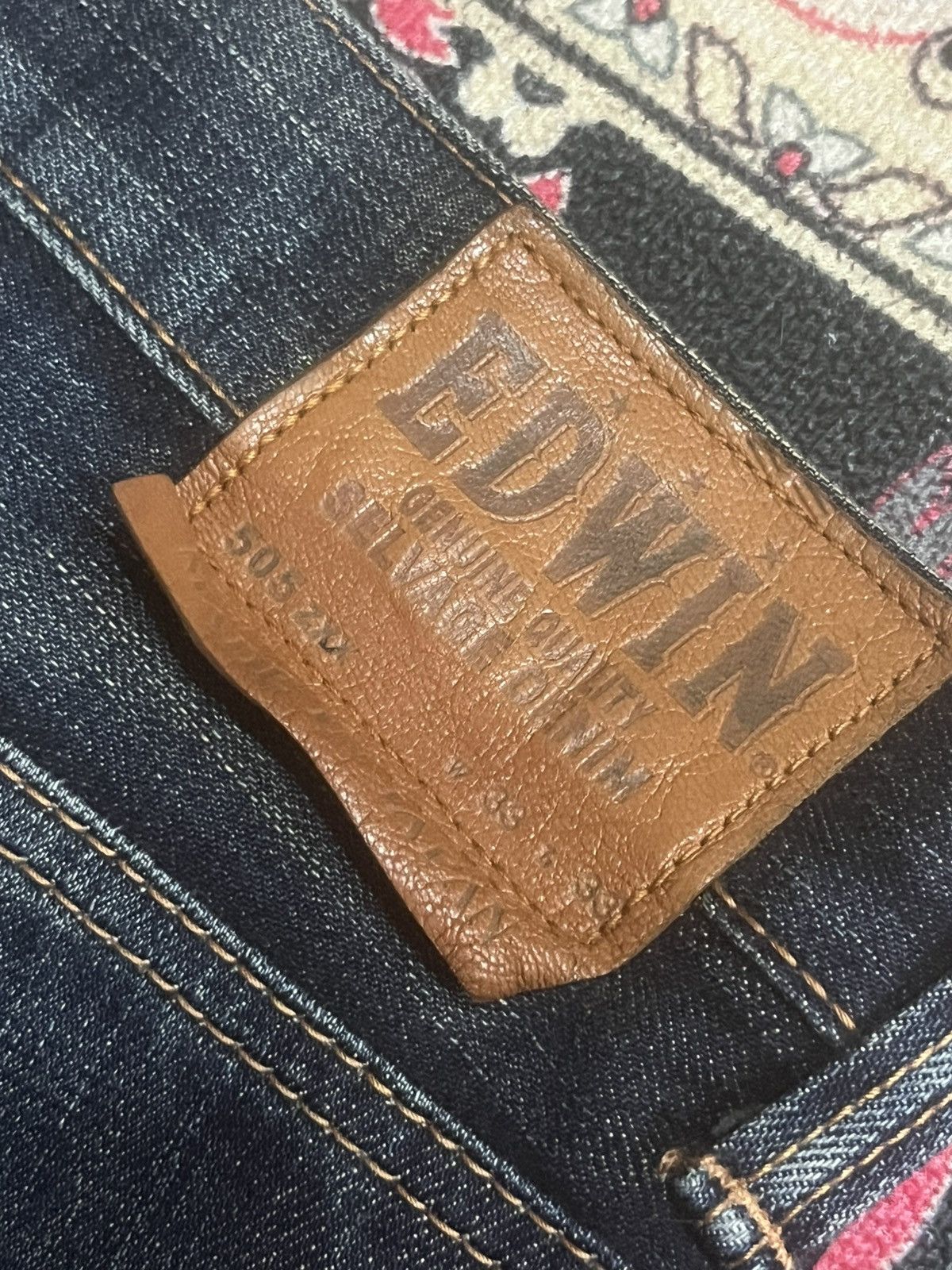 Edwin Edwin 505XX Dark Blue Whisker Buckle Back Selvedge Jeans Size US 33 - 9 Thumbnail