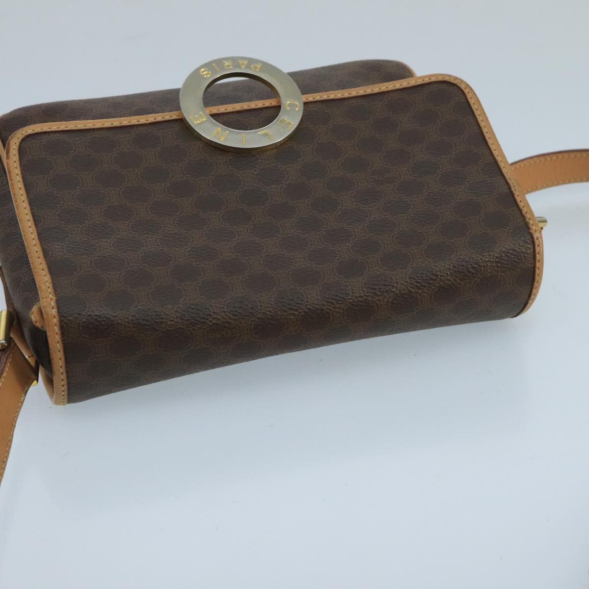 Celine CELINE Macadam Canvas Circle Shoulder Bag Brown Size ONE SIZE - 6 Thumbnail