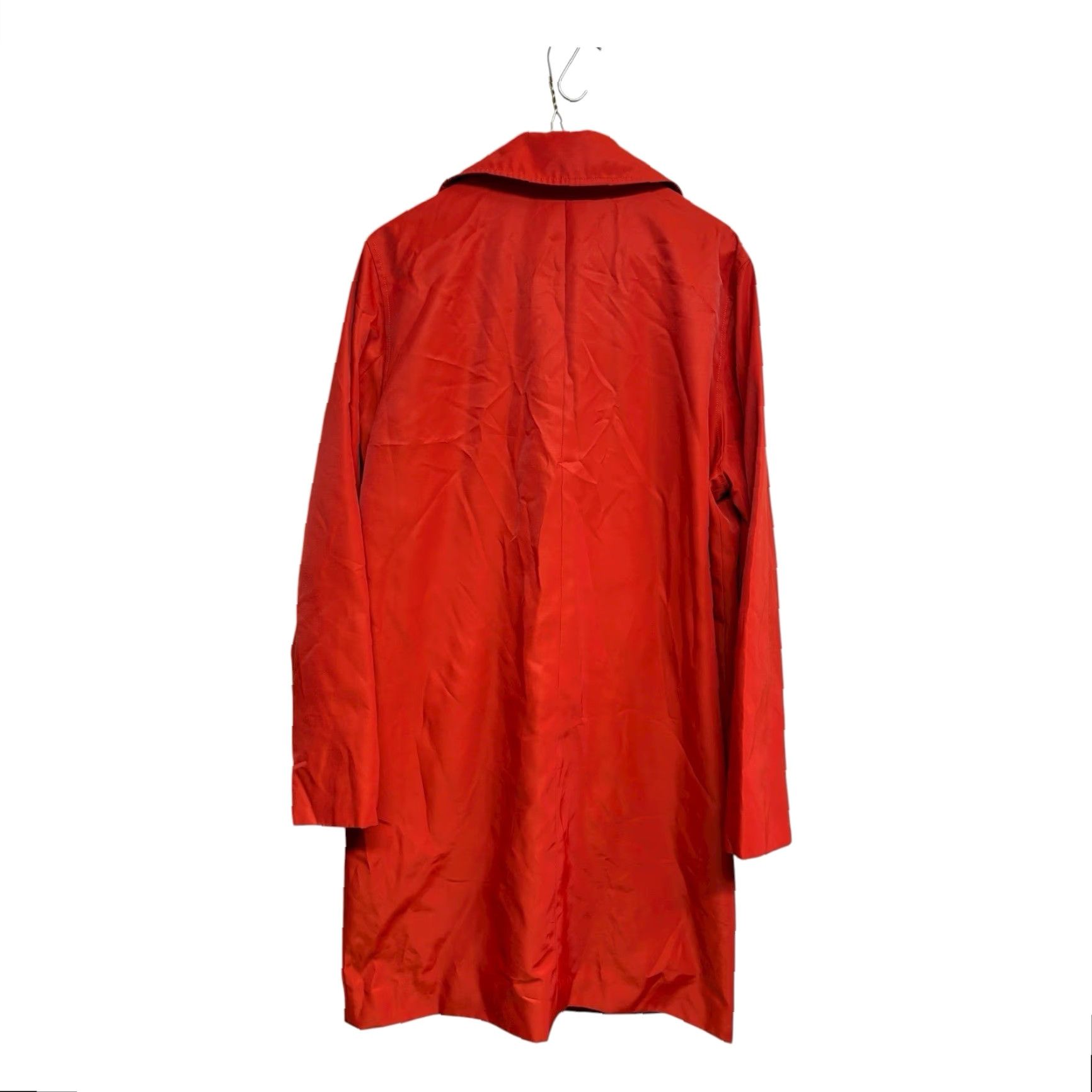 Ralph Lauren Lauren by Ralph Lauren Women M Red Trench Coat Button Closure Solid Long Lightweight Pockets Polyester Size M / US 6-8 / IT 42-44 - 2 Thumbnail
