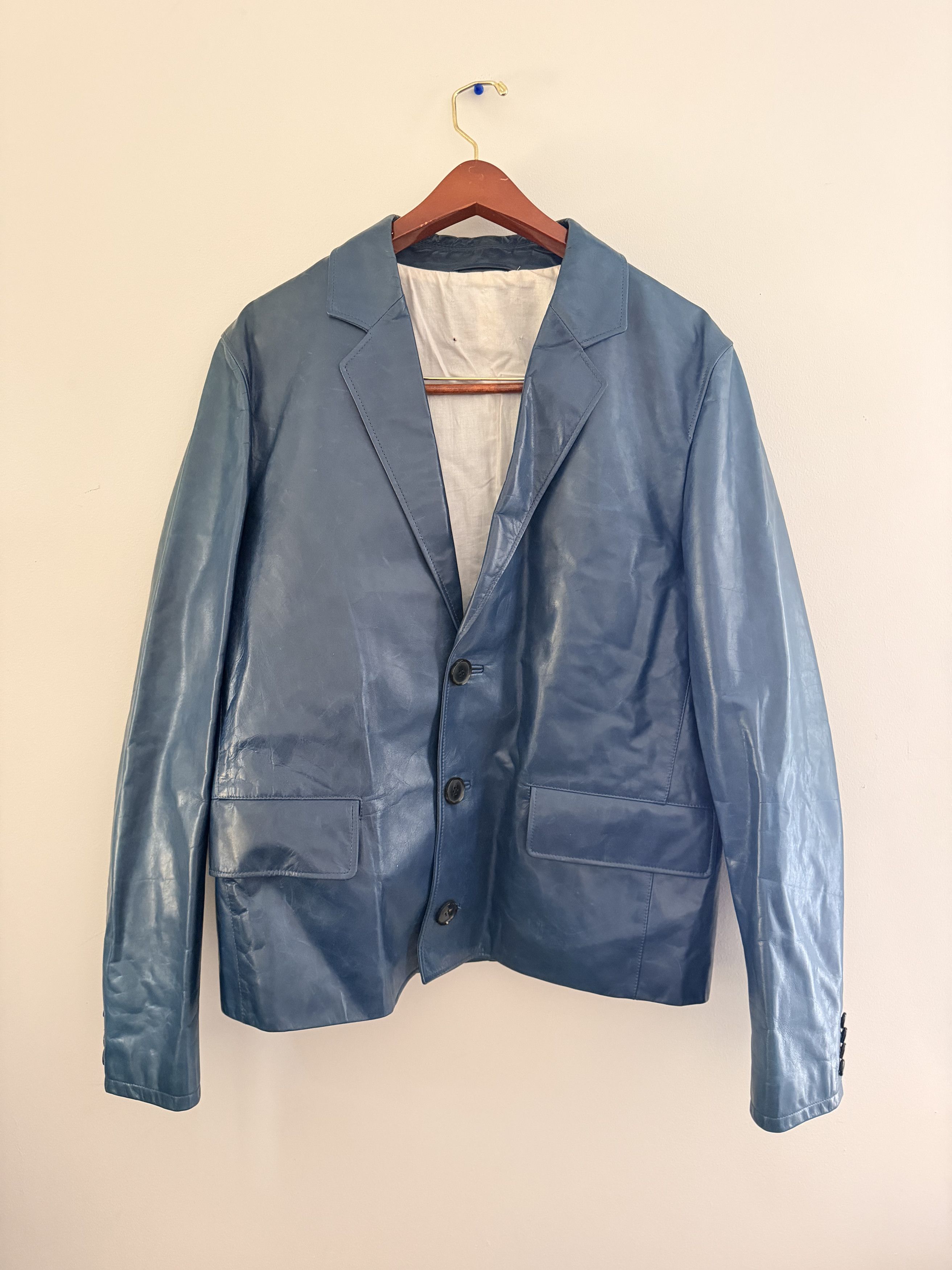 Calvin Klein 205W39NYC × Raf Simons Rare distressed leather coat