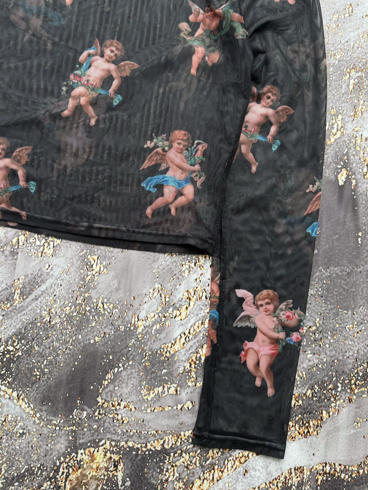 Vintage Vintage Mesh Printed Crop Long Sleeve Gaultier Style Size S / US 4 / IT 40 - 3 Thumbnail