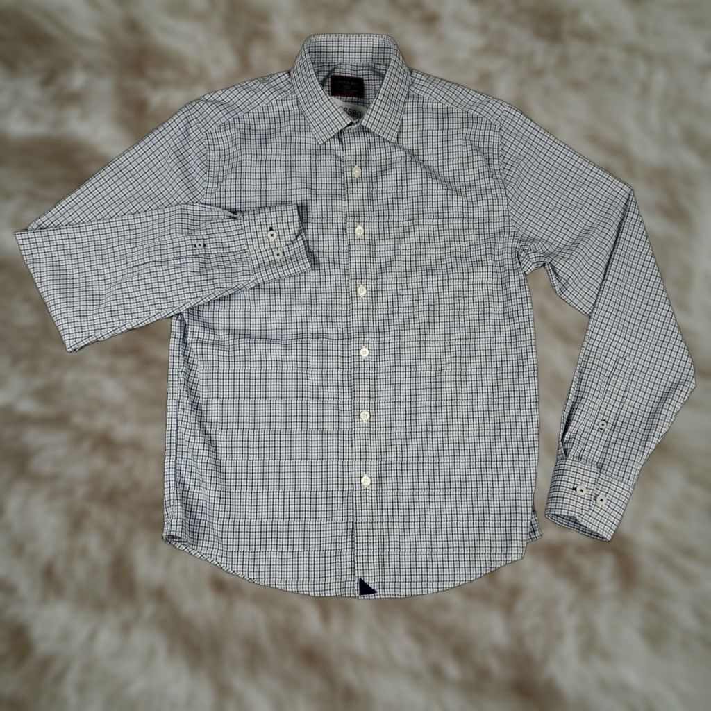UNTUCKit UNTUCKit Shirt Mens Small Blue Plaid Nylon Stretch Button Up Long Sleeve Size US S / EU 44-46 / 1 - 1 Thumbnail