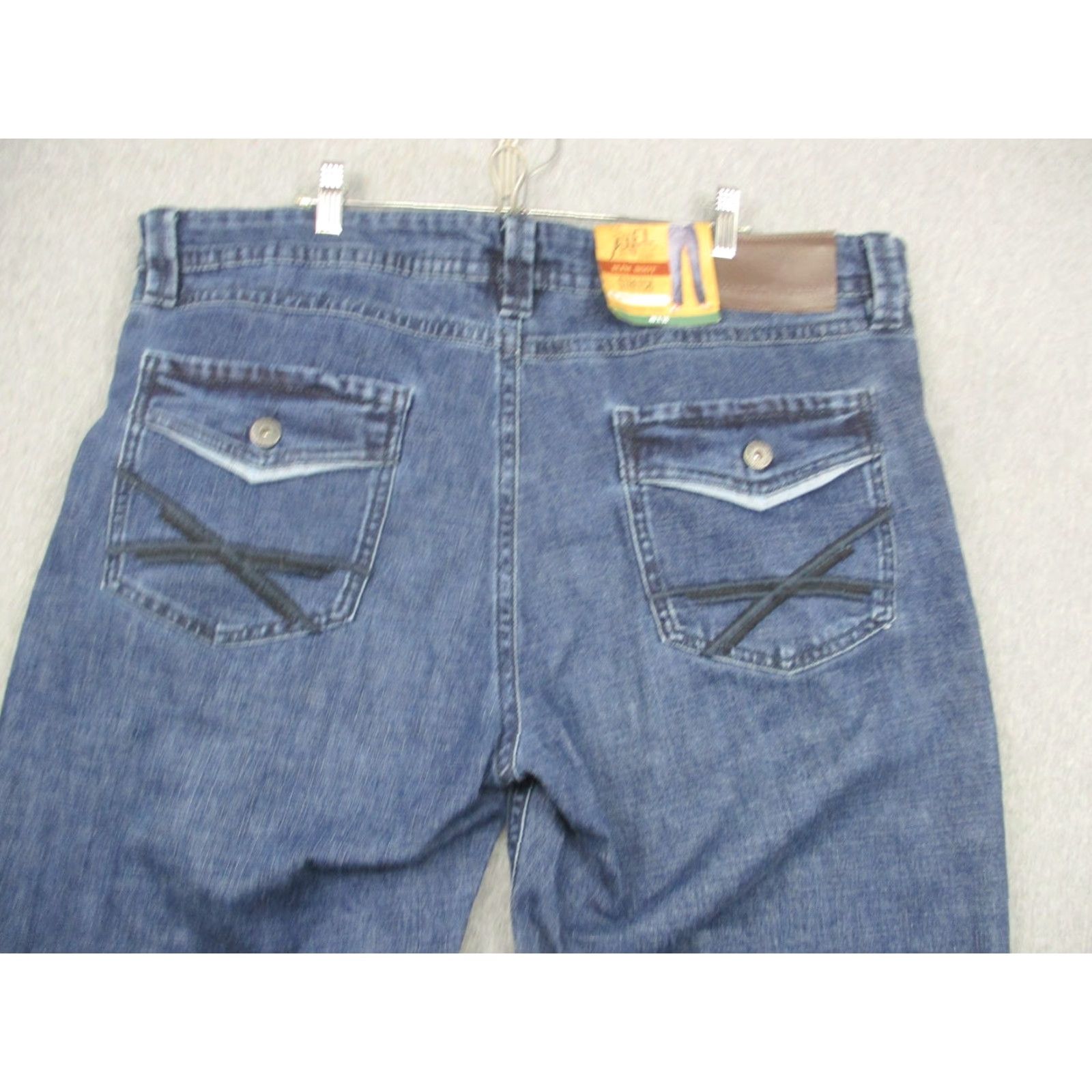 Denime Axel Jeans Mens 40x30 Blue Slim Boot Stretch Denim Pockets Western Pants Size US 40 / EU 56 - 6 Thumbnail
