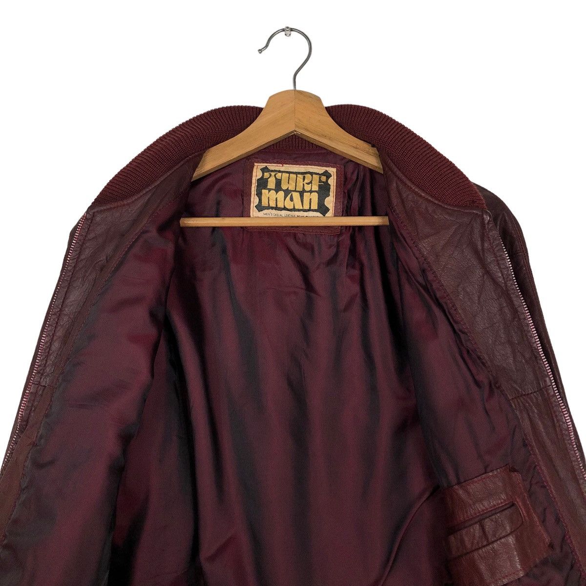 Japanese Brand 🔥Vintage Bomber Leather Jacket Turf Man Japan Issey Miyake Size US L / EU 52-54 / 3 - 14 Thumbnail