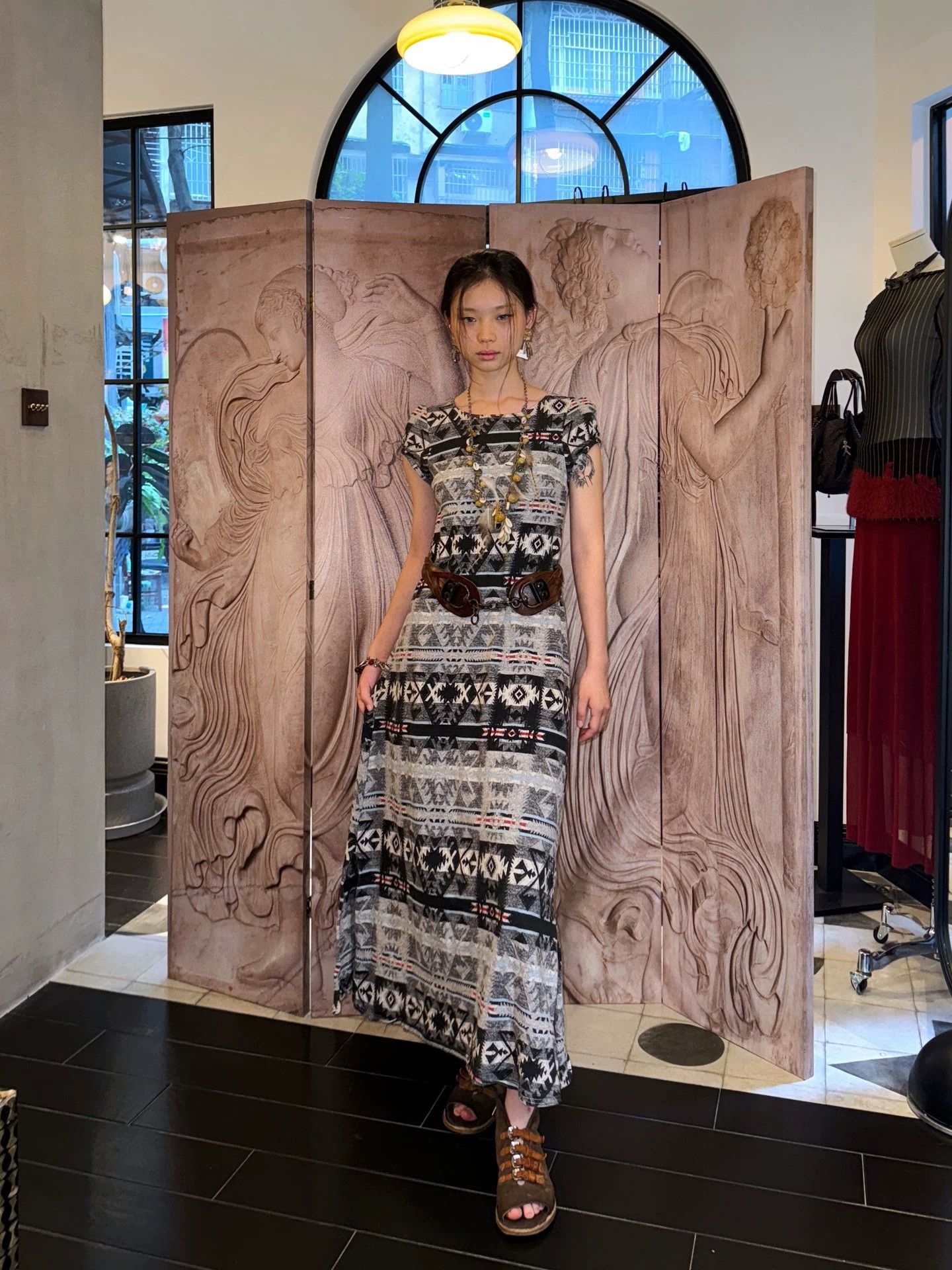 Kapital Kapital Vintage Wool Navajo Puff-Sleeve Slit Long Dress Size XS / US 0-2 / IT 36-38 - 1 Thumbnail