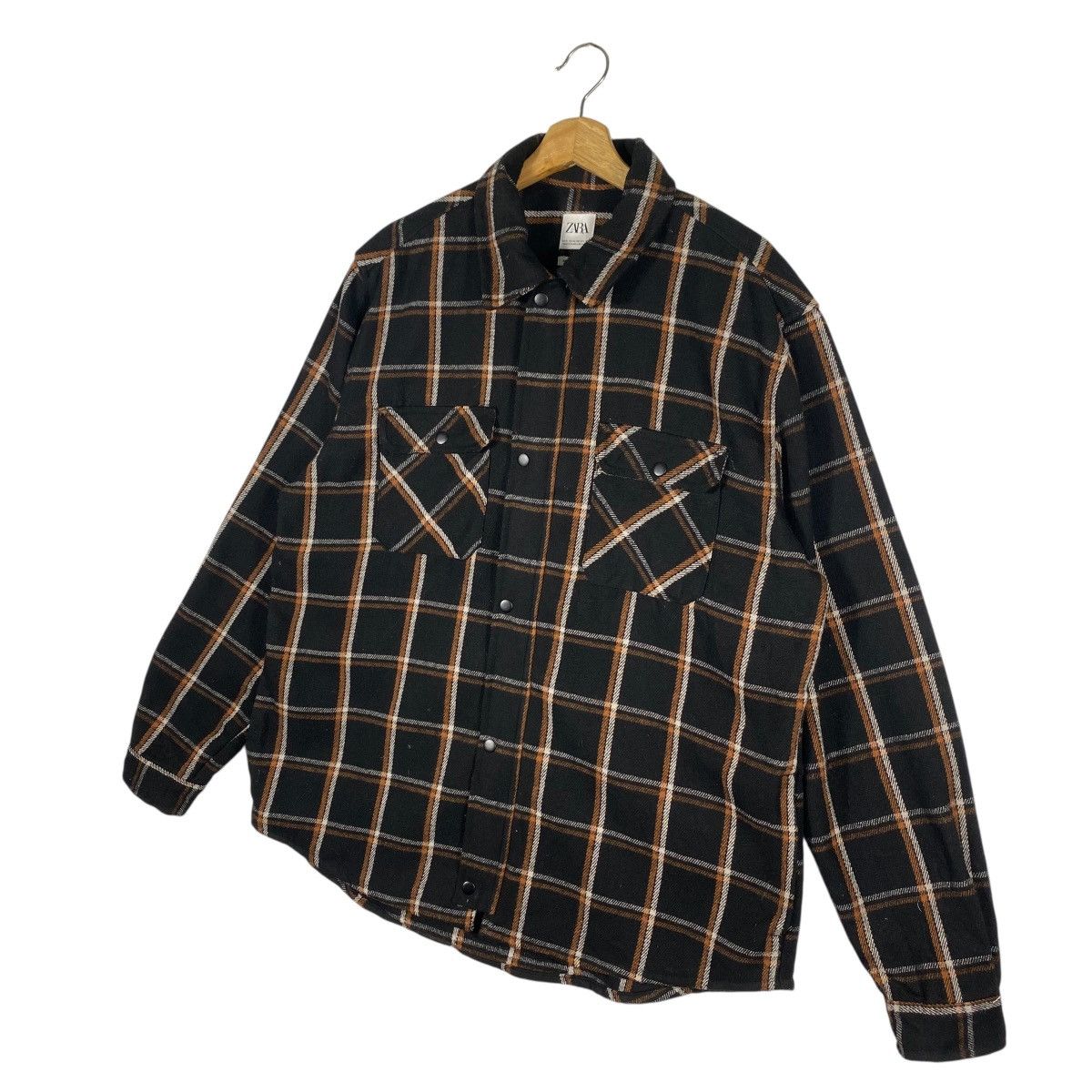 Zara Zara Relaxed Plaid Wool Zipper/Button Shirt Jacket XL Size Size US XL / EU 56 / 4 - 2 Thumbnail