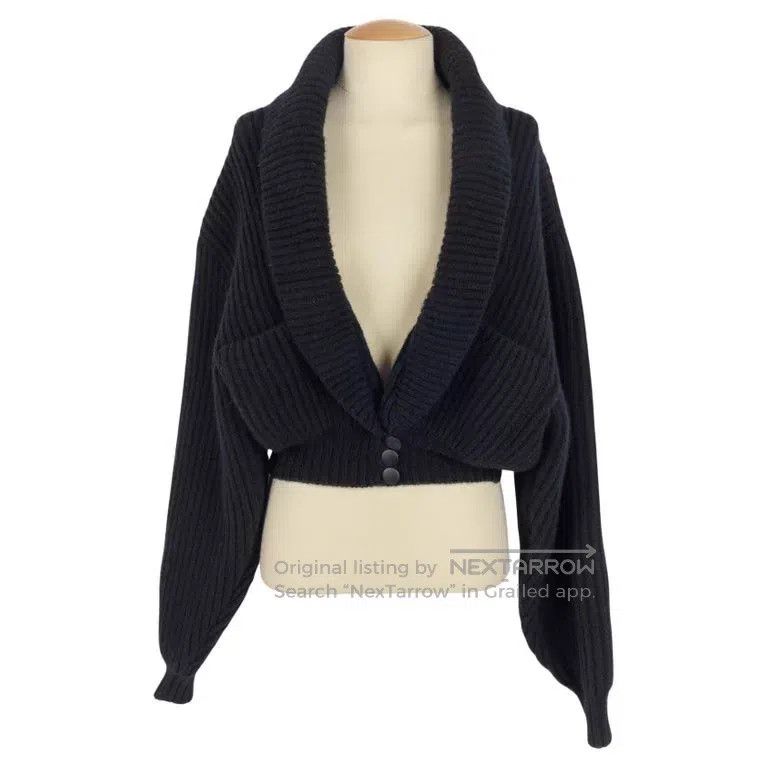 Alaia Alaia Black Ribbed Knit Open Cardigan Jacket Size XS / US 0-2 / IT 36-38 - 1 Thumbnail