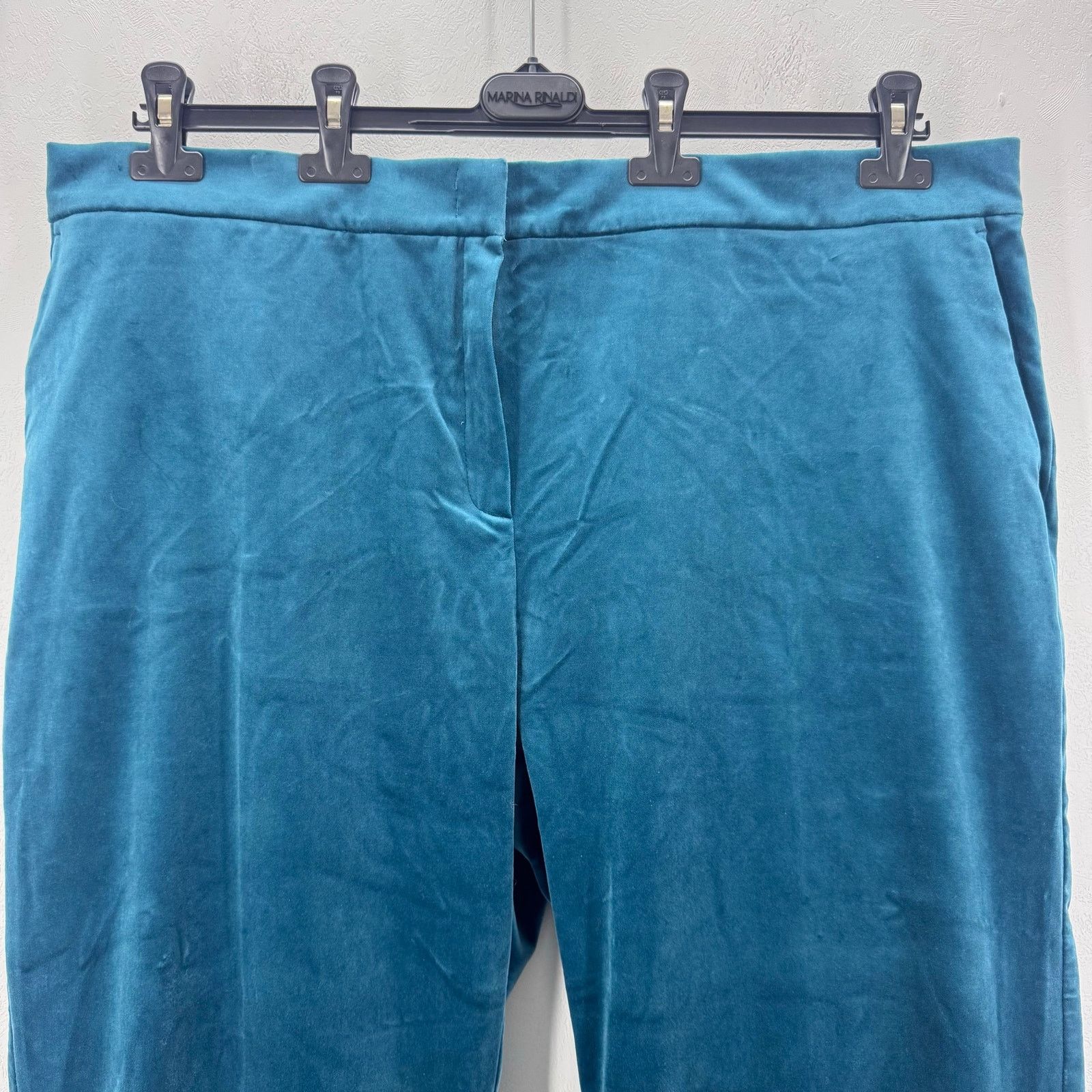 Marina Rinaldi Marina Rinaldi Rodolfo Blue Velvet Trousers Straight Leg 24 Size 24" / US 00 / IT 34 - 3 Thumbnail