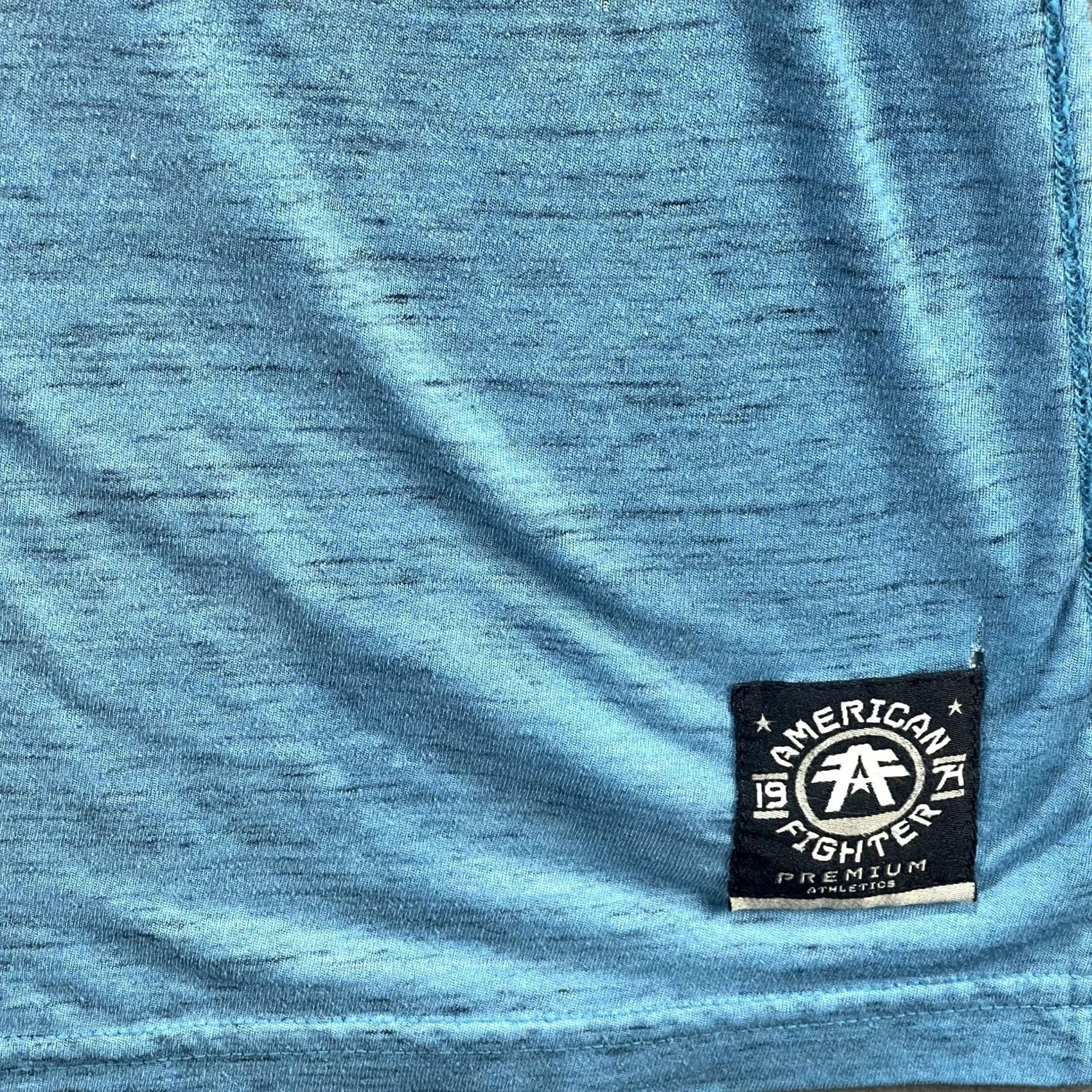 Vintage American Fighter Shirt Mens Medium Black Blue Athletic Graphic Tee Buckle MMA Size US M / EU 48-50 / 2 - 4 Thumbnail