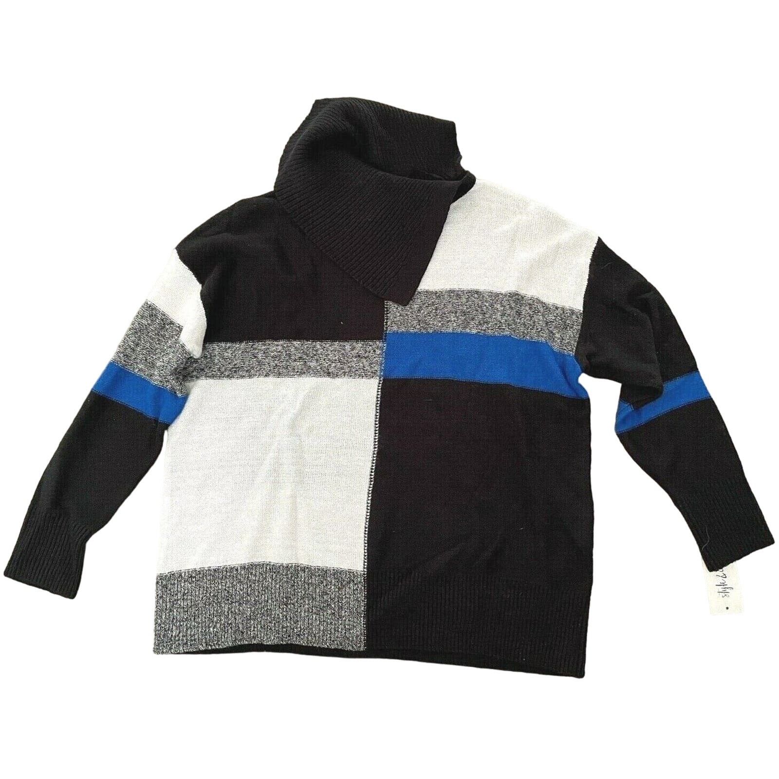 Other Style & Co Sweater Envelope Neck Colorblock Sea Captin SMALL Size S / US 4 / IT 40 - 2 Thumbnail