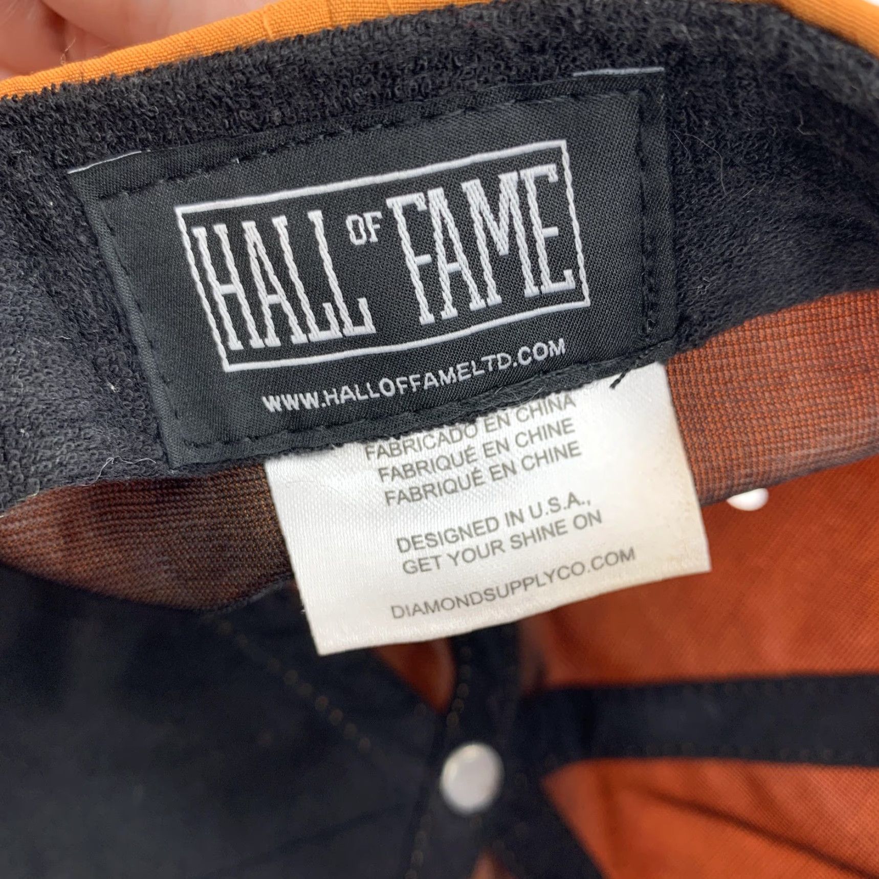 Logo 7 Hall of Fame Hat Mens Orange One Size Adjustable Strap Back Logo 2nd Sucks Baseball Cap Size ONE SIZE - 7 Thumbnail