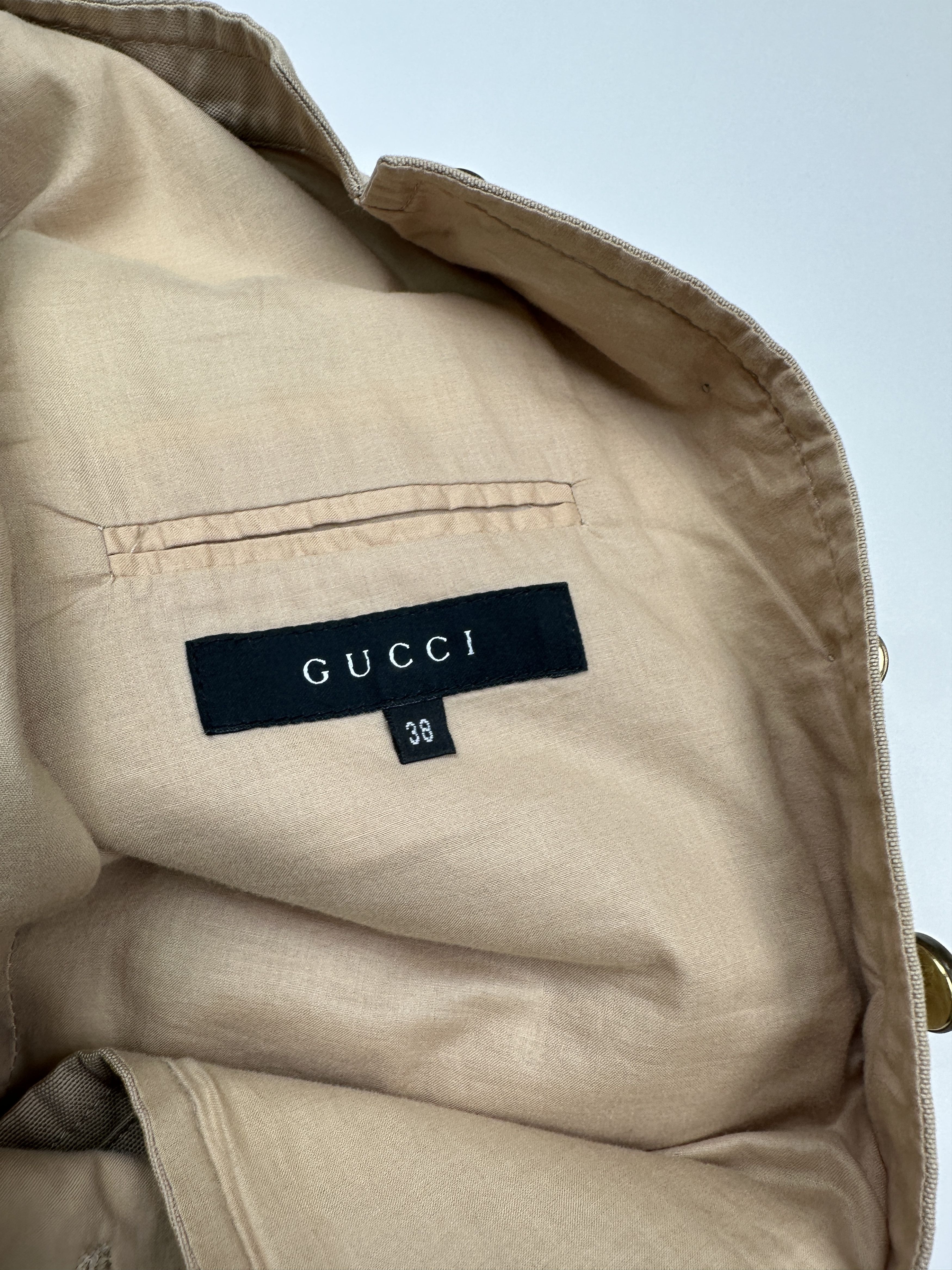 Gucci Gucci Beige Military Style Short Crop Jacket Size XS / US 0-2 / IT 36-38 - 3 Thumbnail