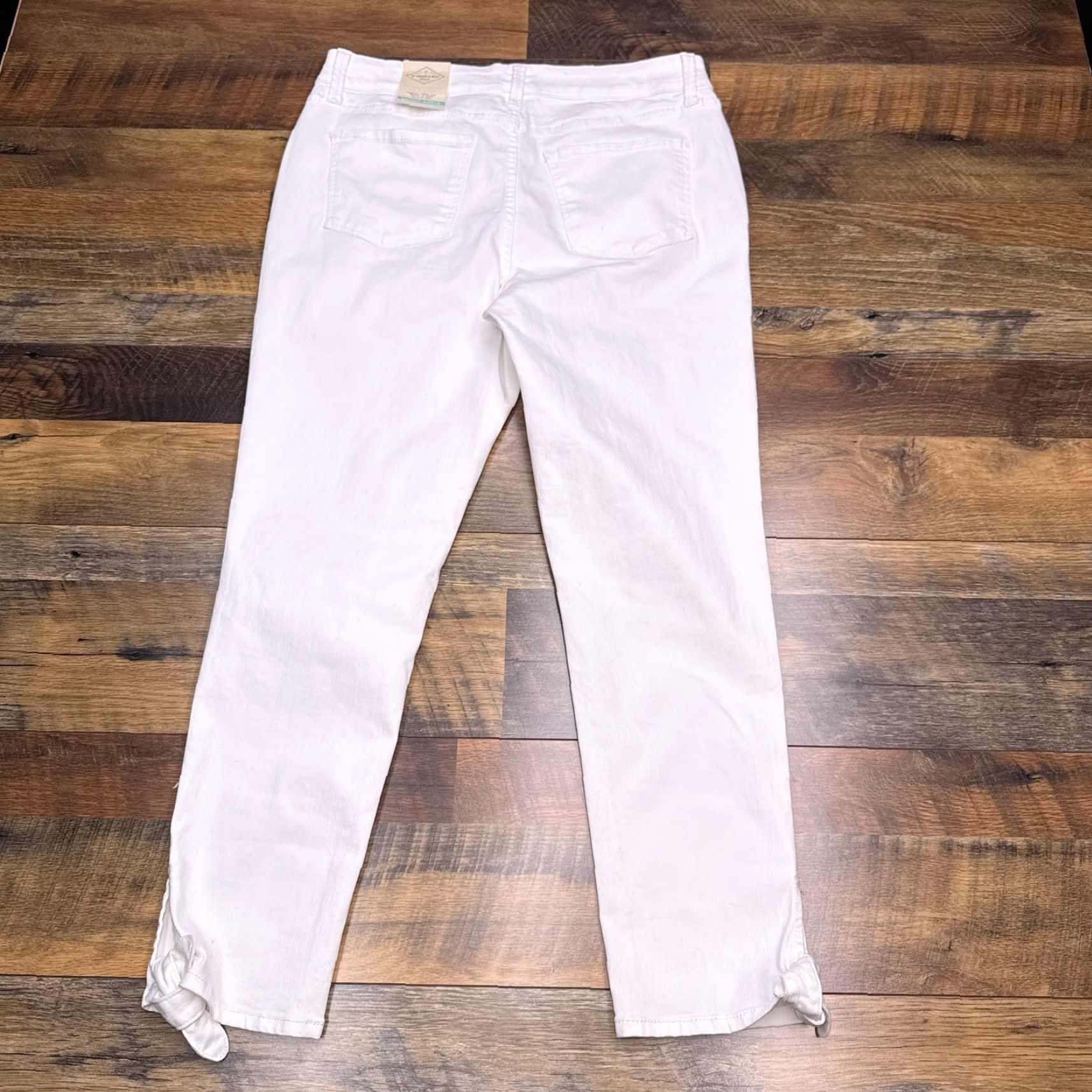 Vintage St Johns Bay Skinny Jeans Womens 12 White Mid Rise Stretch New Size 34" / US 12 / IT 48 - 2 Thumbnail
