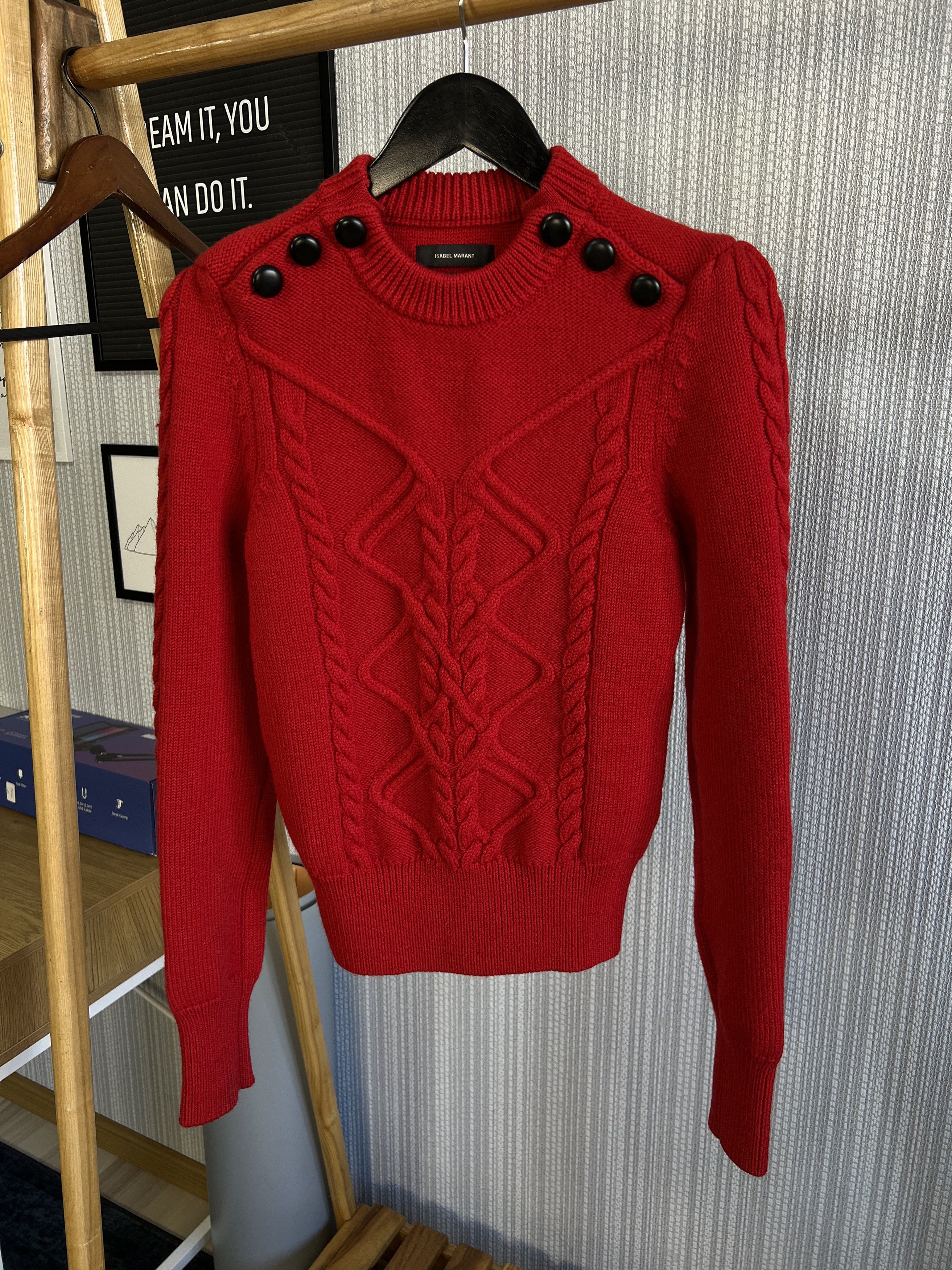 Isabel Marant ISABEL MARANT Dustin Buttoned Cabled-Wool Sweater Size XS / US 0-2 / IT 36-38 - 1 Thumbnail