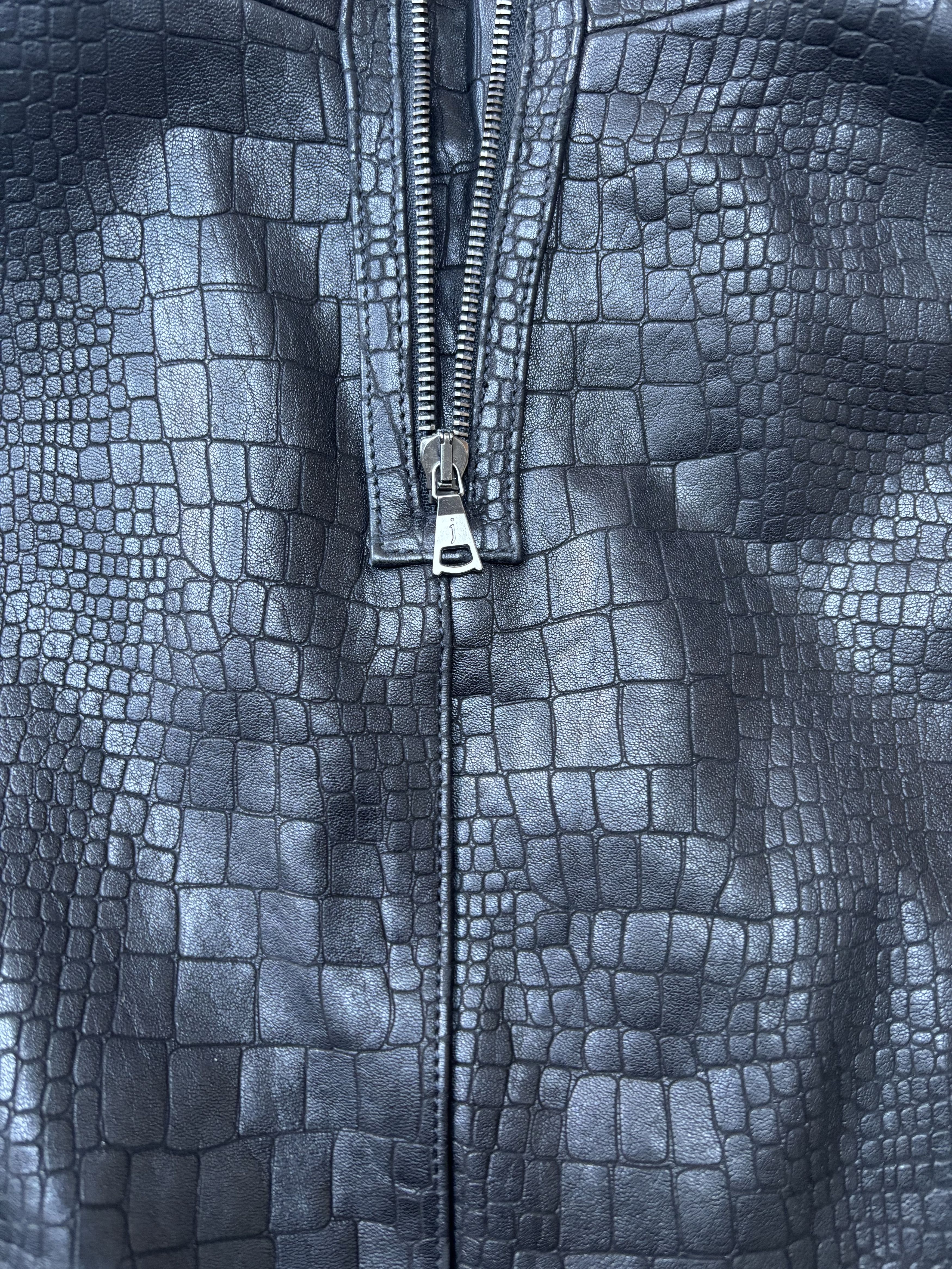 John Varvatos Runway Croc Leather Jacket no. 48/60 Size US M / EU 48-50 / 2 - 2 Thumbnail