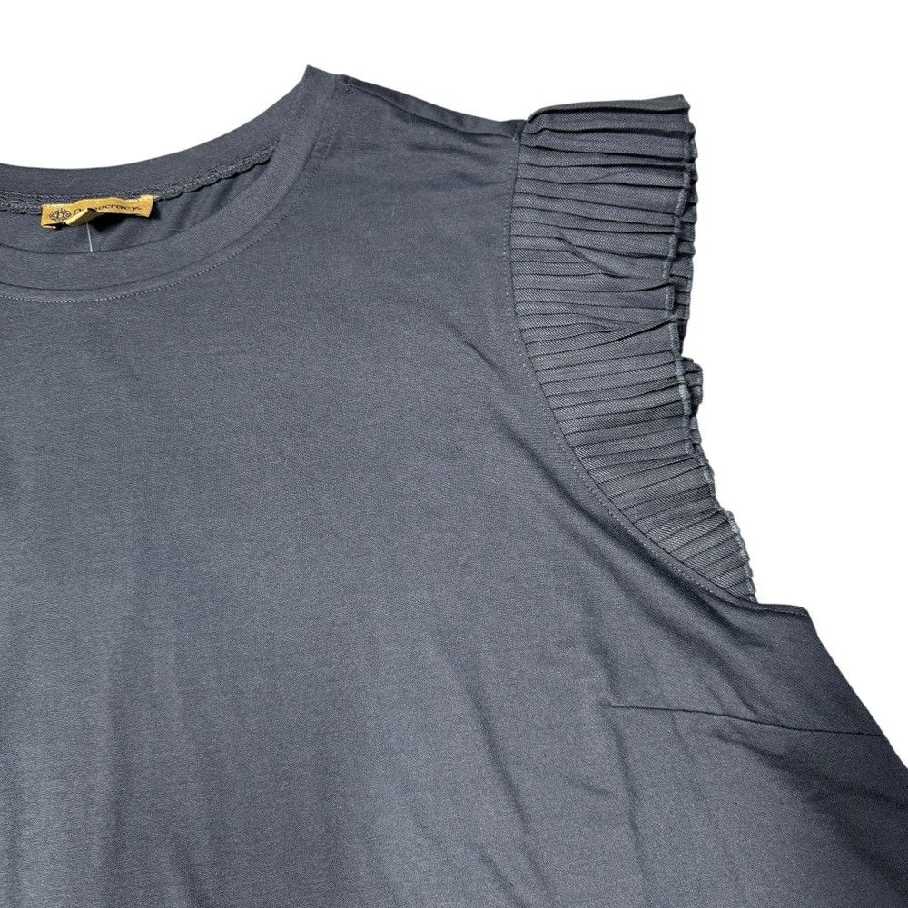 Other NWT New Democracy Pleated Sleeve Mixed Media Orion Blue T-S Size 3XL / US 20-22 - 5 Thumbnail