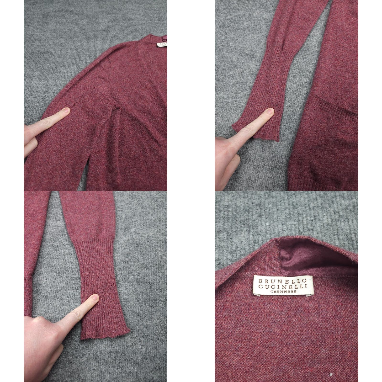 Brunello Cucinelli Brunello Cucinelli Cardigan Sweater Womens XS Pink Cashmere Knit - Holes - Casual Business Size XS / US 0-2 / IT 36-38 - 8 Thumbnail