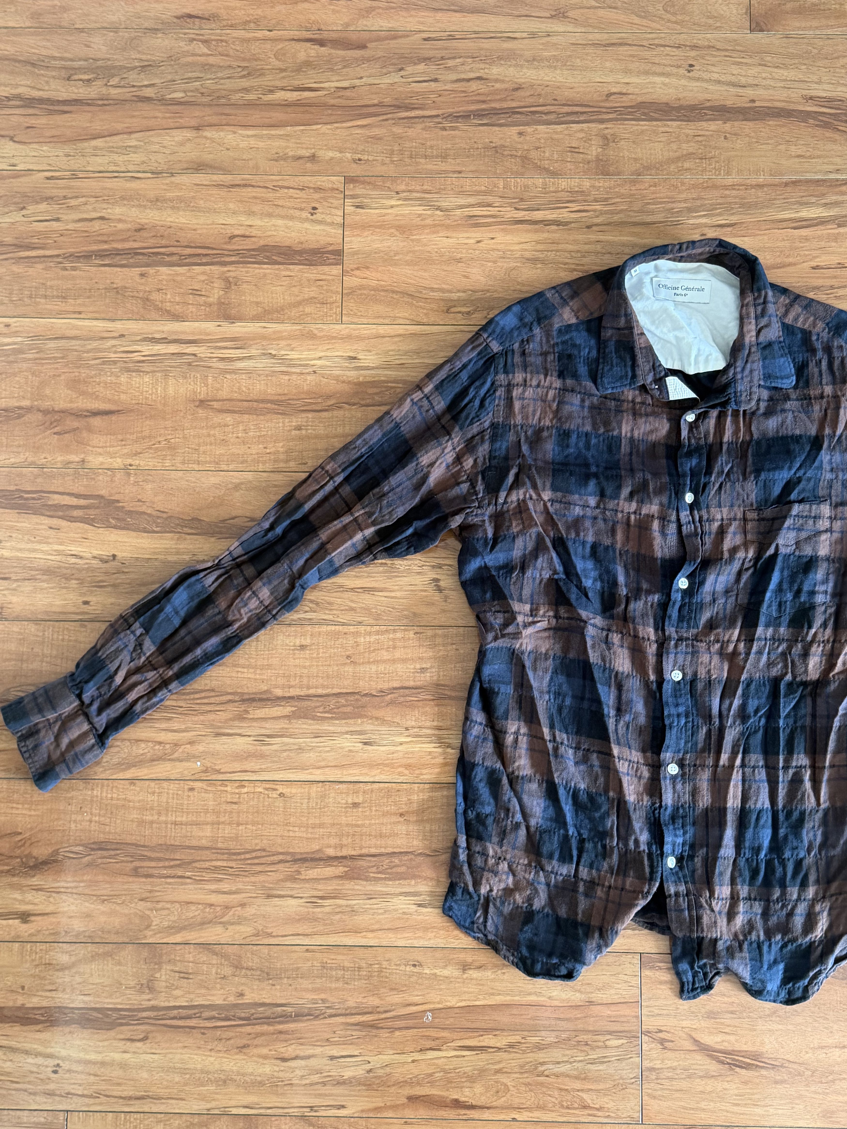 Officine Generale Plaid Button Down Size US M / EU 48-50 / 2 - 2 Thumbnail