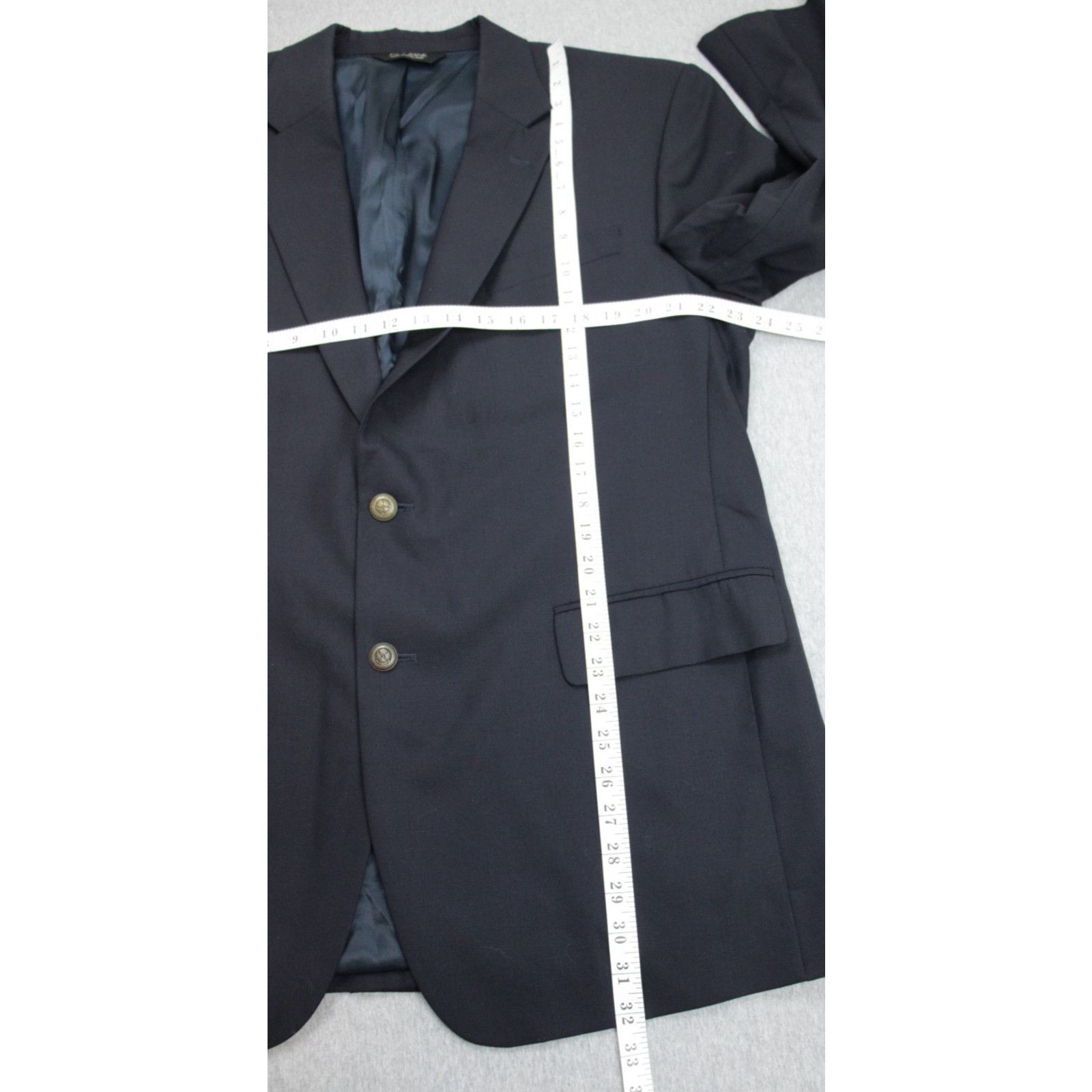 Jos. A. Bank Jos A Bank Blazer Mens Size 46R Navy Blue 100% Wool 2 Button Size 46R - 9 Thumbnail