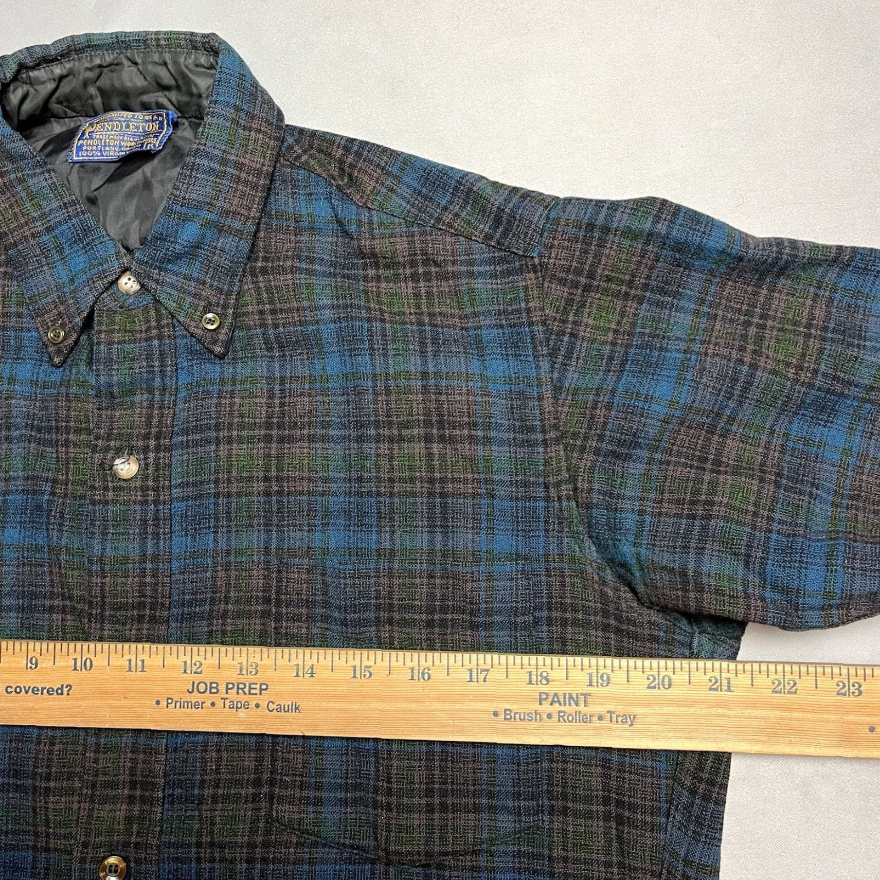 Pendleton VINTAGE Pendleton Wool Flannel Button-Down Shirt 40 Blue Men 60s Button-Up Long Sleeve Regular Sized Shirts Size US L / EU 52-54 / 3 - 5 Thumbnail