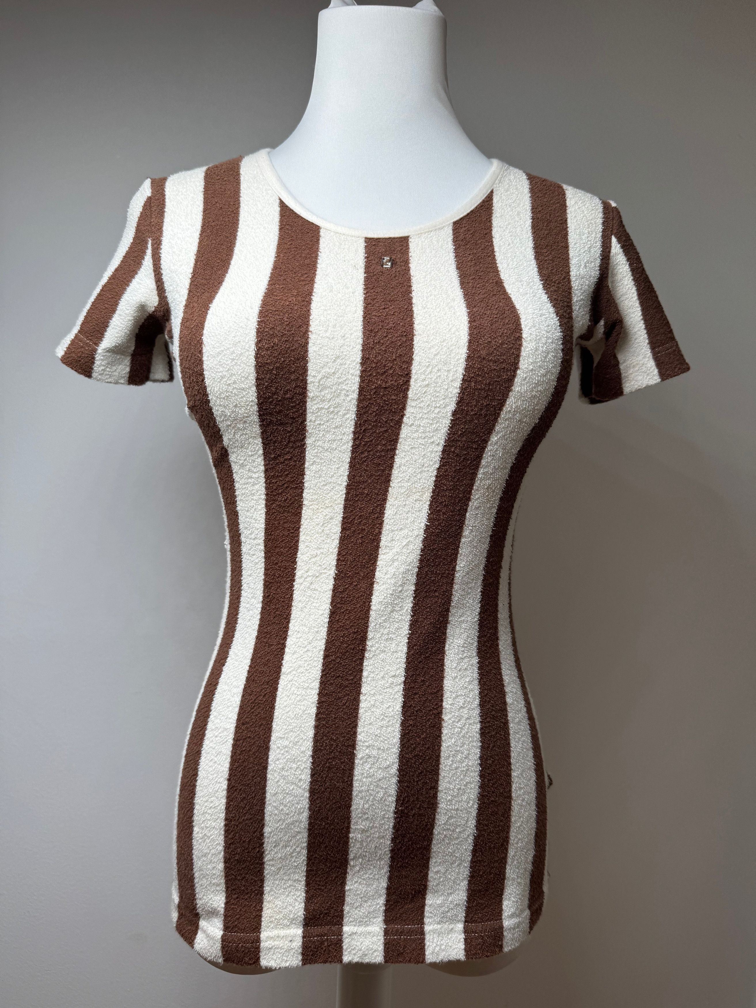 Fendi Vintage Roma Striped Shirt white brown 36/S Size S / US 4 / IT 40 - 1 Thumbnail