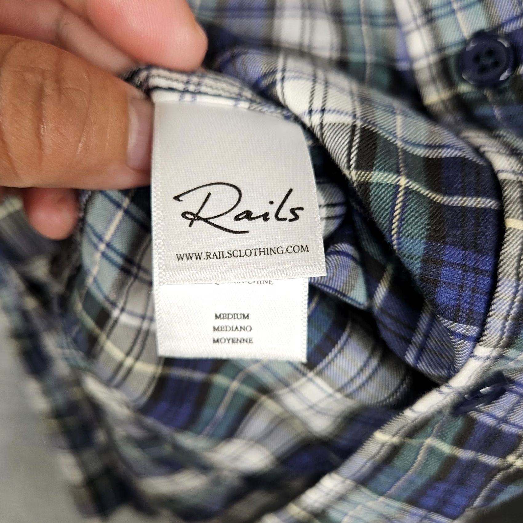 Rails Rails Button-Up Shirt Men’s Long Sleeve Blue Plaid Check Lightweight Size M Color Multicolor Cotton Casual All Seasons Regular Fit Size US M / EU 48-50 / 2 - 5 Thumbnail