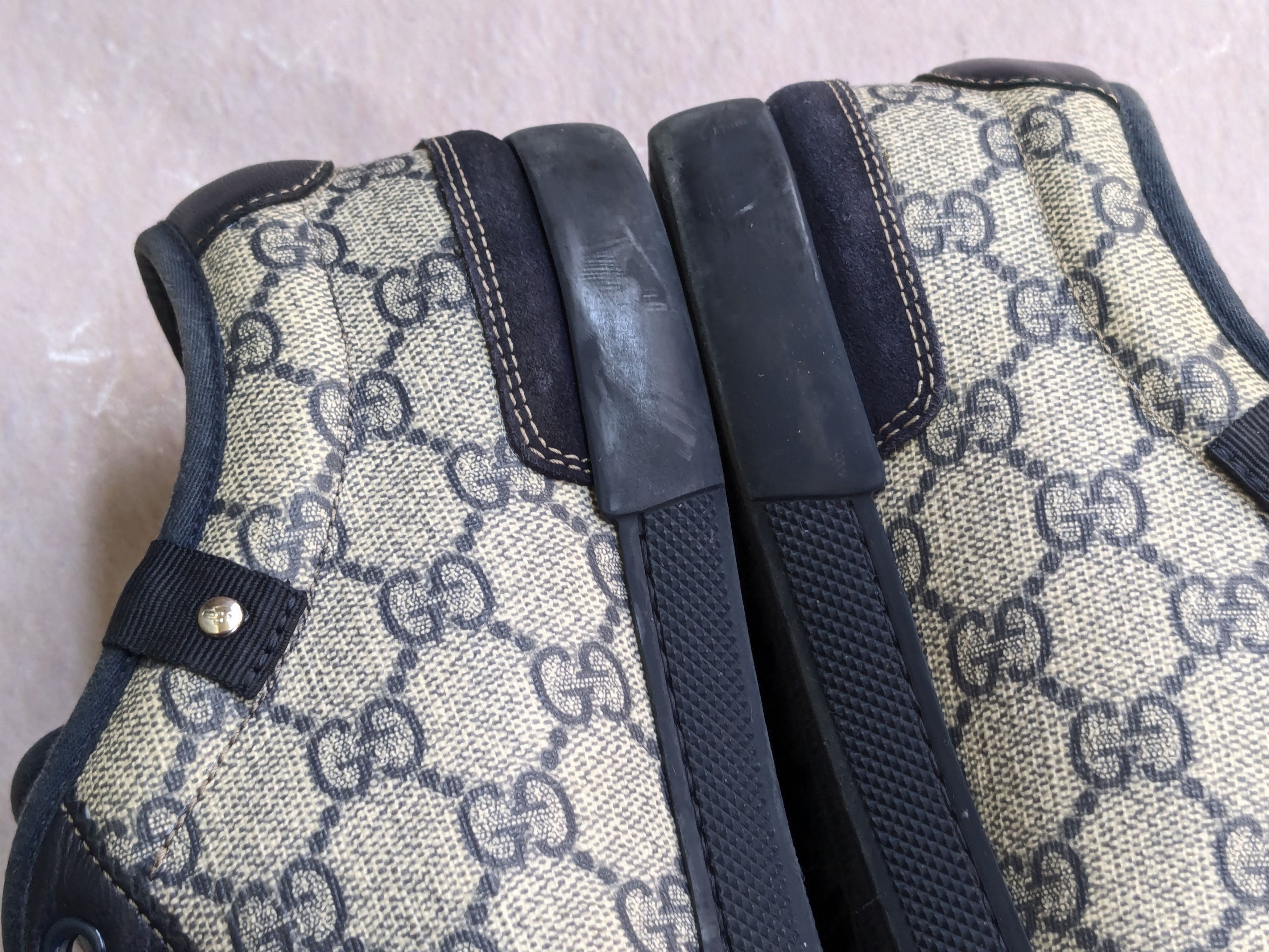 Gucci Gucci Sneakers Navy Blue Low Tops Canvas Suede Monogram Size US 10 / EU 43 - 11 Thumbnail