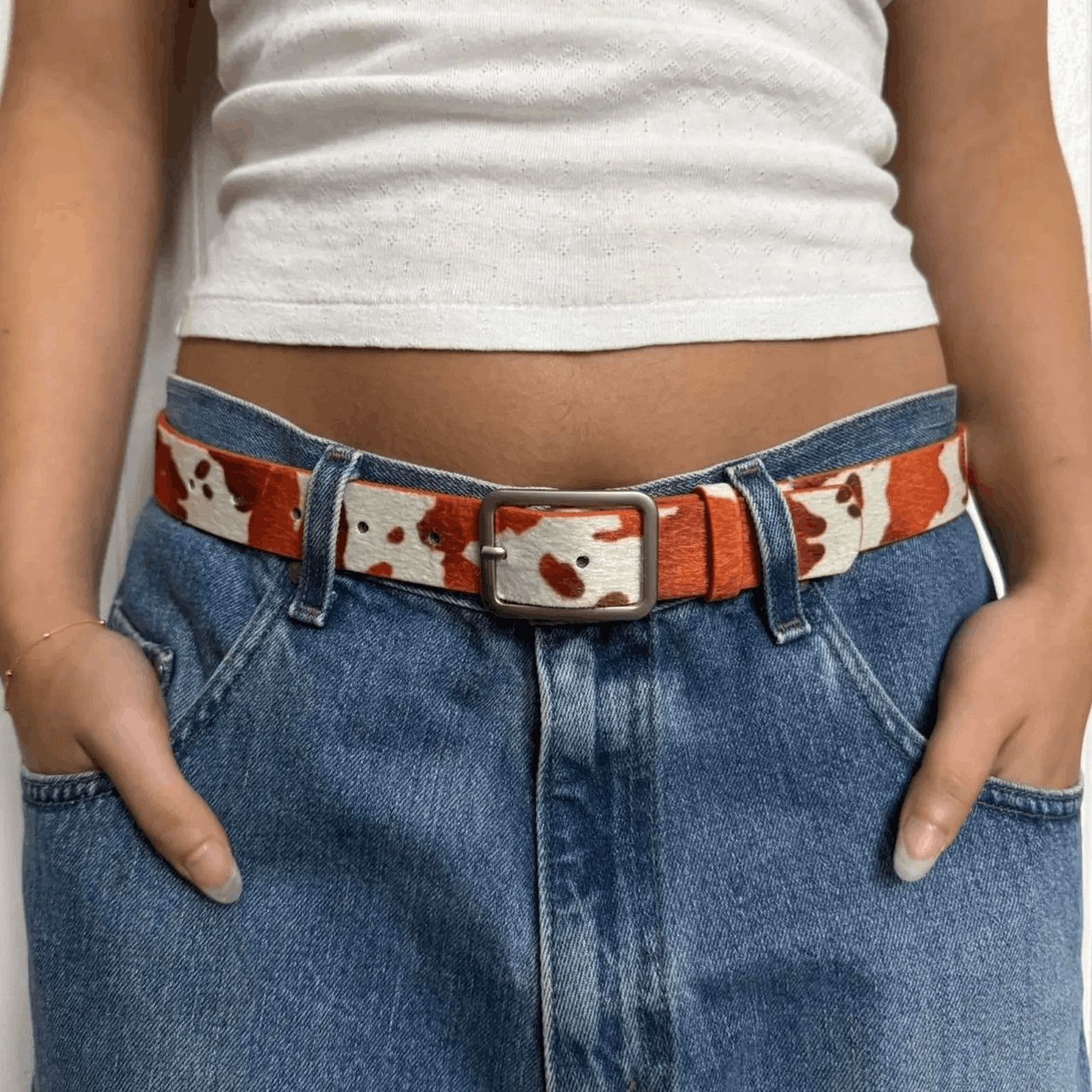 Other Cowhide print fur orange and white MENS1 Size ONE SIZE - 4 Thumbnail