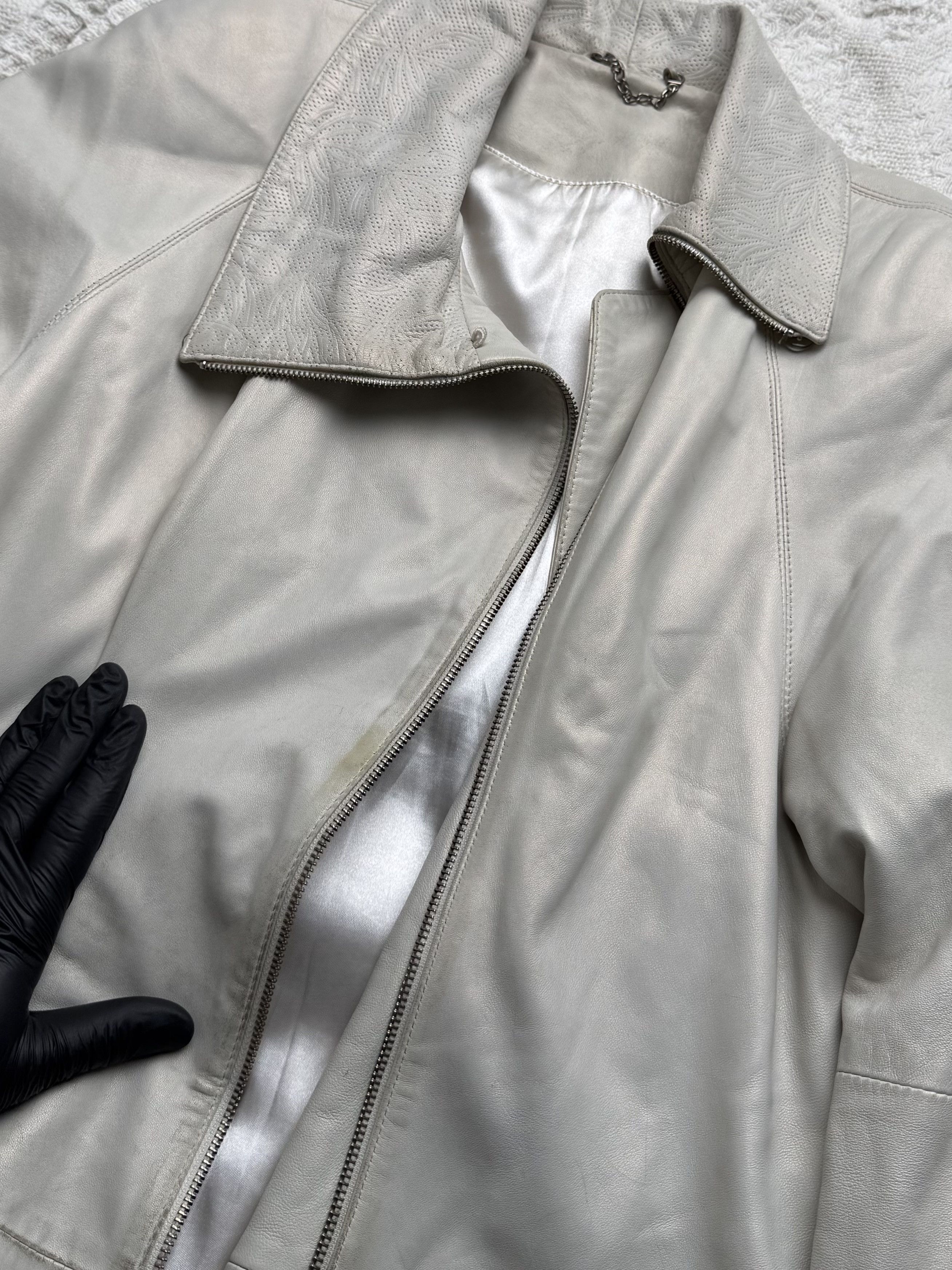 Vintage Vintage Leather Coat Zip Front Longline Oversized Jacket Size L / US 10 / IT 46 - 6 Thumbnail