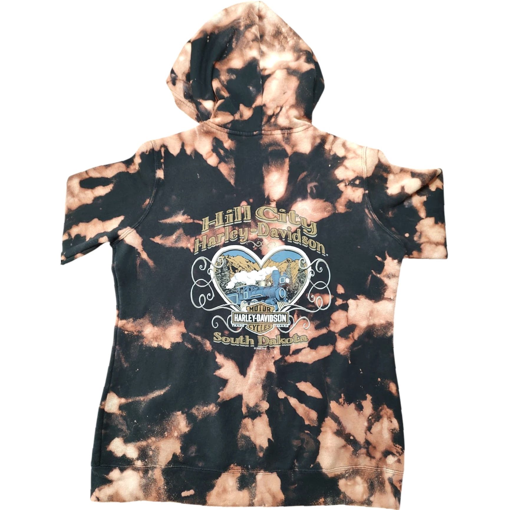 Harley Davidson Harley-Davidson Womens Tag L Hoodie Sweatshirt Full Zip Biker Tie Dye Acid Wash Black Size L Size L / US 10 / IT 46 - 3 Thumbnail