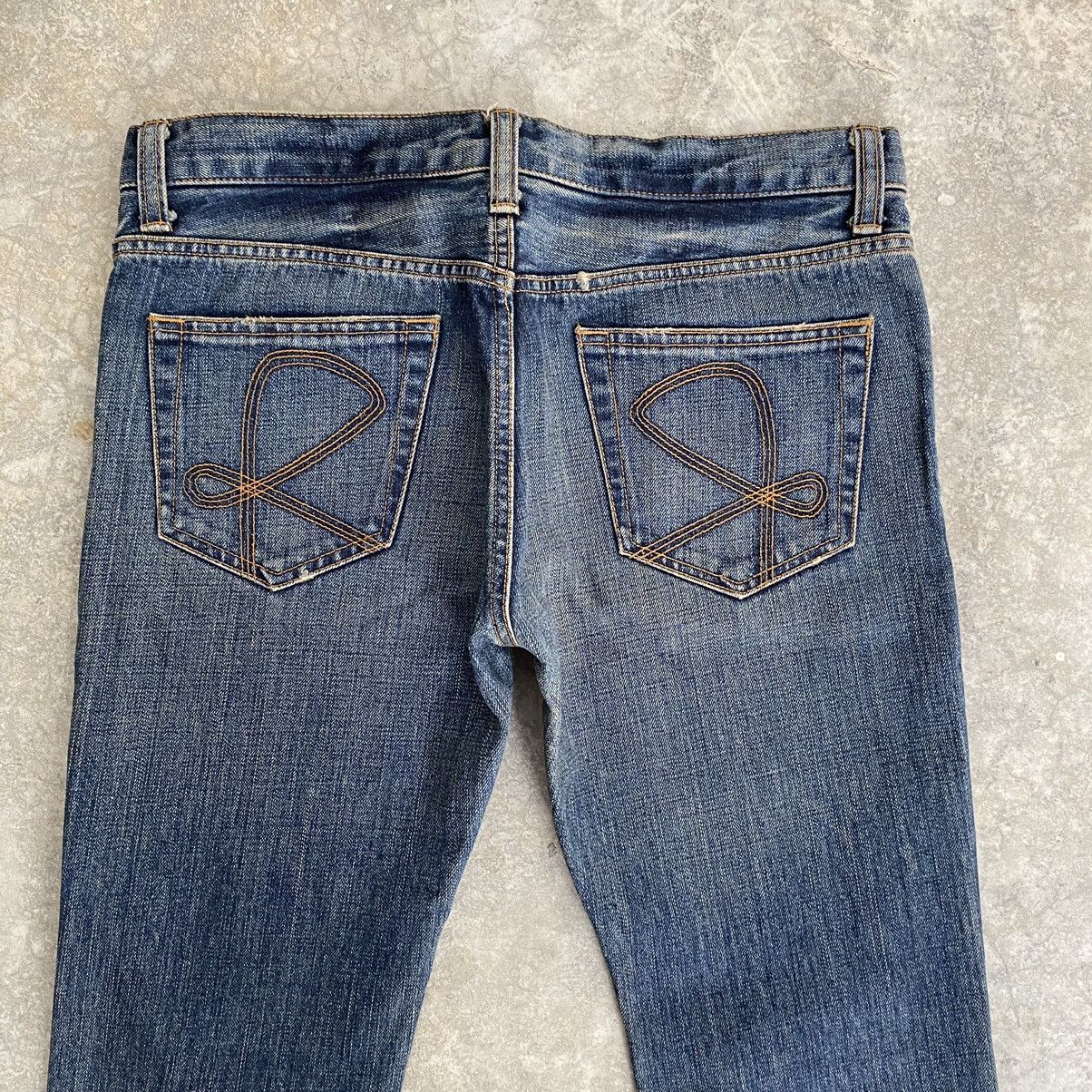 Japanese Brand Koromo X Rico Japan Mud Blue Distressed Flared Denim Jeans Size US 30 / EU 46 - 13 Thumbnail