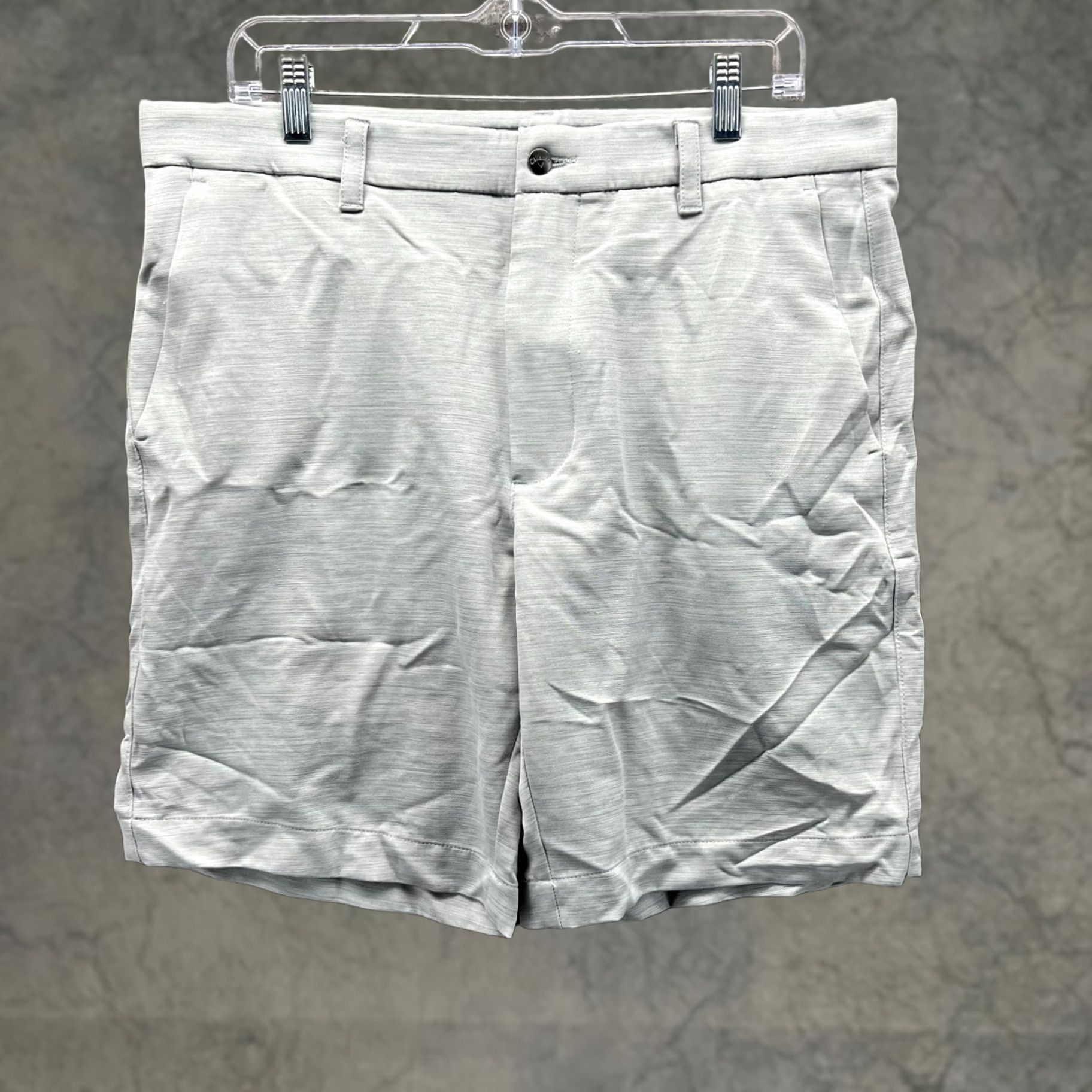 Callaway Callaway Shorts Mens 36 Gray Chino Flat Front Pima Cotton Casual Travel Golf Knit Button Front Pocket Sl. Size US 36 / EU 52 - 1 Thumbnail