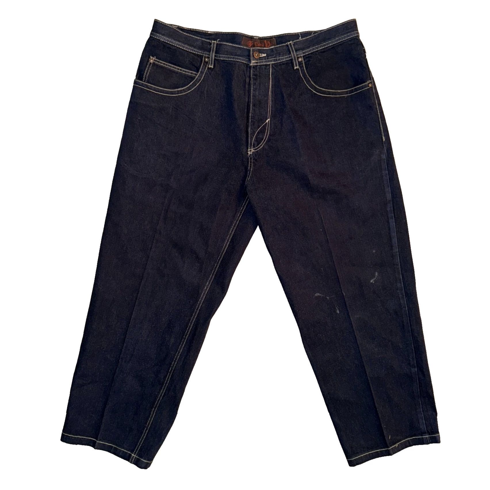 Denime GODBODY Denim Jacket & Baggy Jeans XL 40x32 Dark Blue Button Up Denim Jacket Size US 36 / EU 52 - 6 Thumbnail